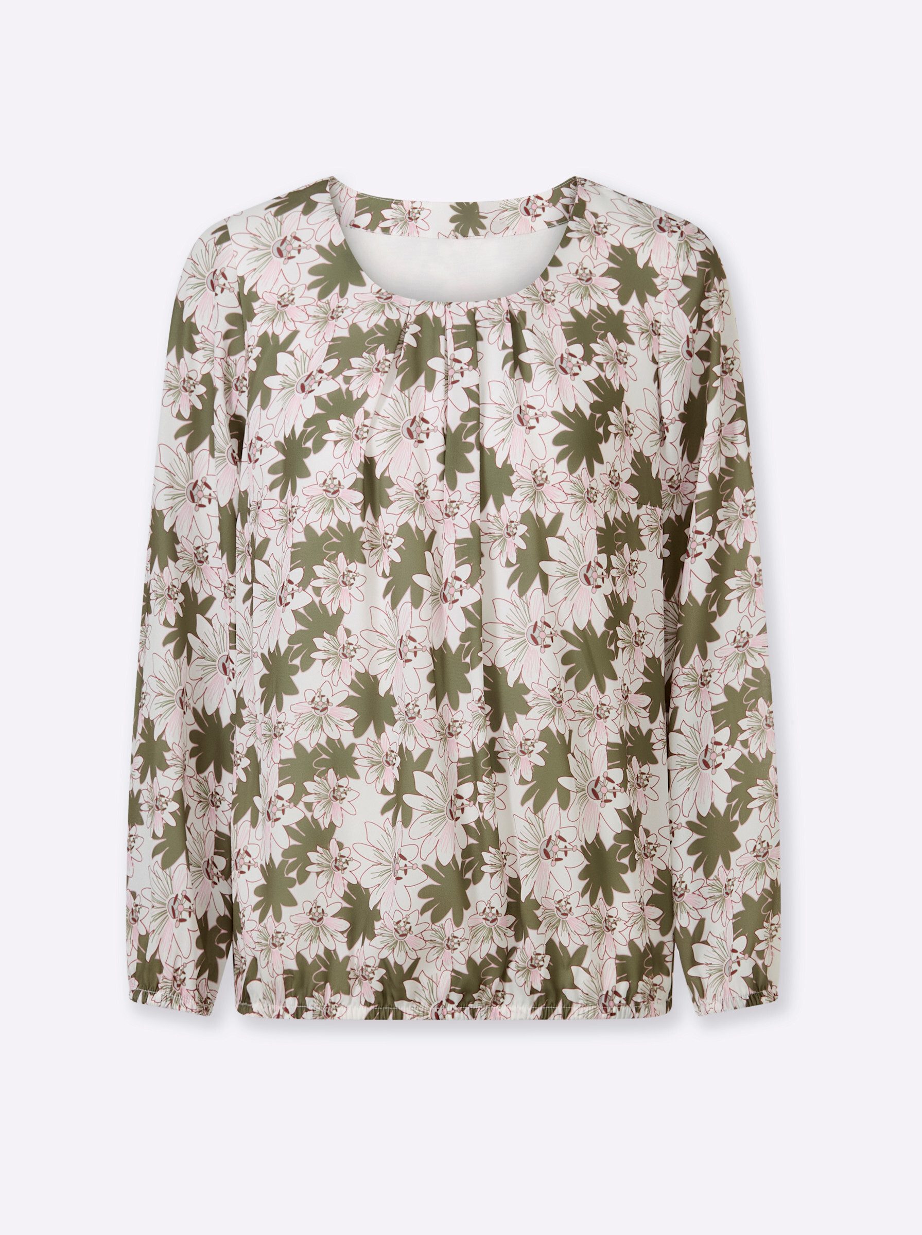Klassische Bluse Druckbluse Langarm