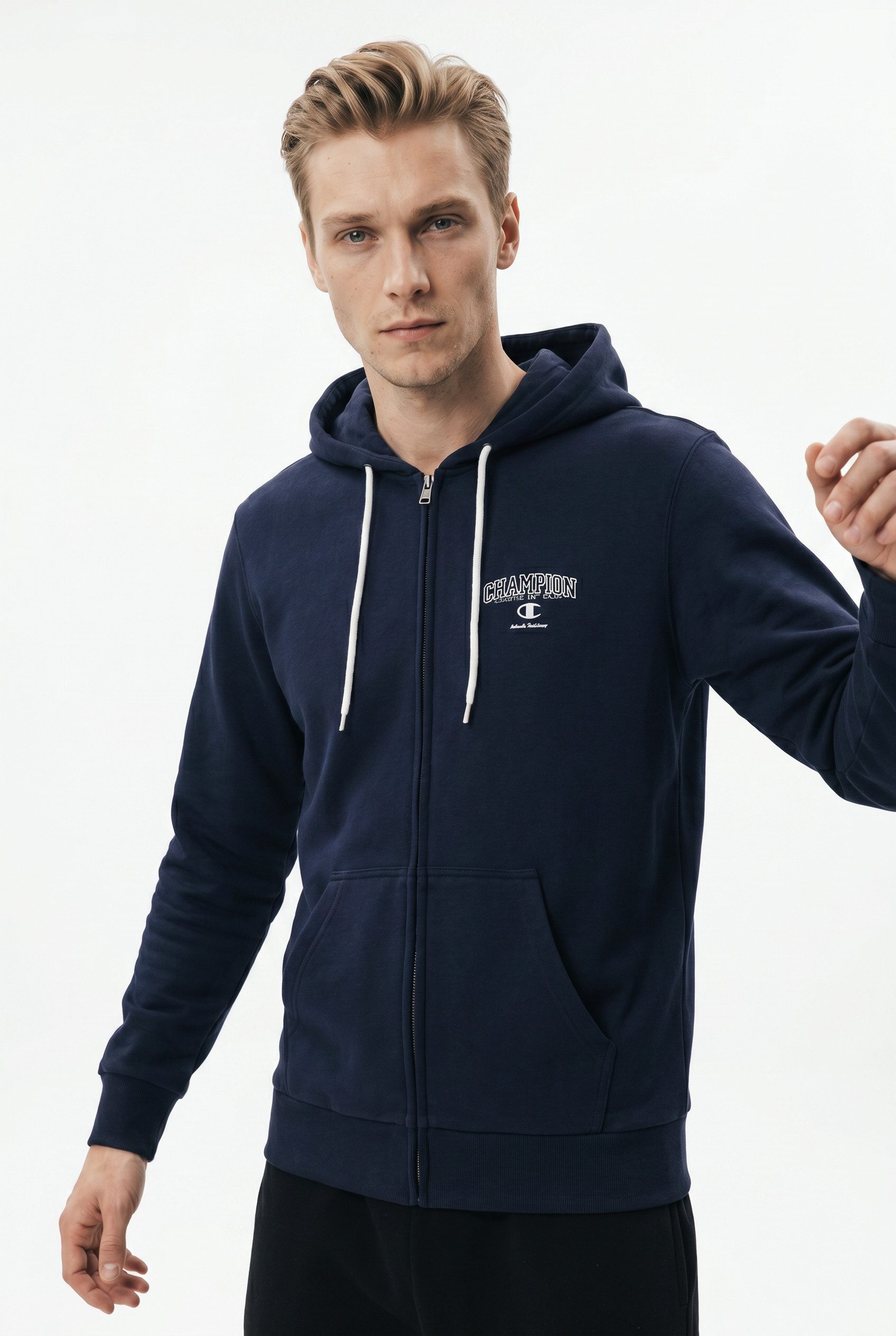Champion Kapuzensweatshirt Graphic Terry Full Zip Hoodie Sweatshirt sportlicher Schnitt, für sportliche Aktivitäten, mit Reißverschluss