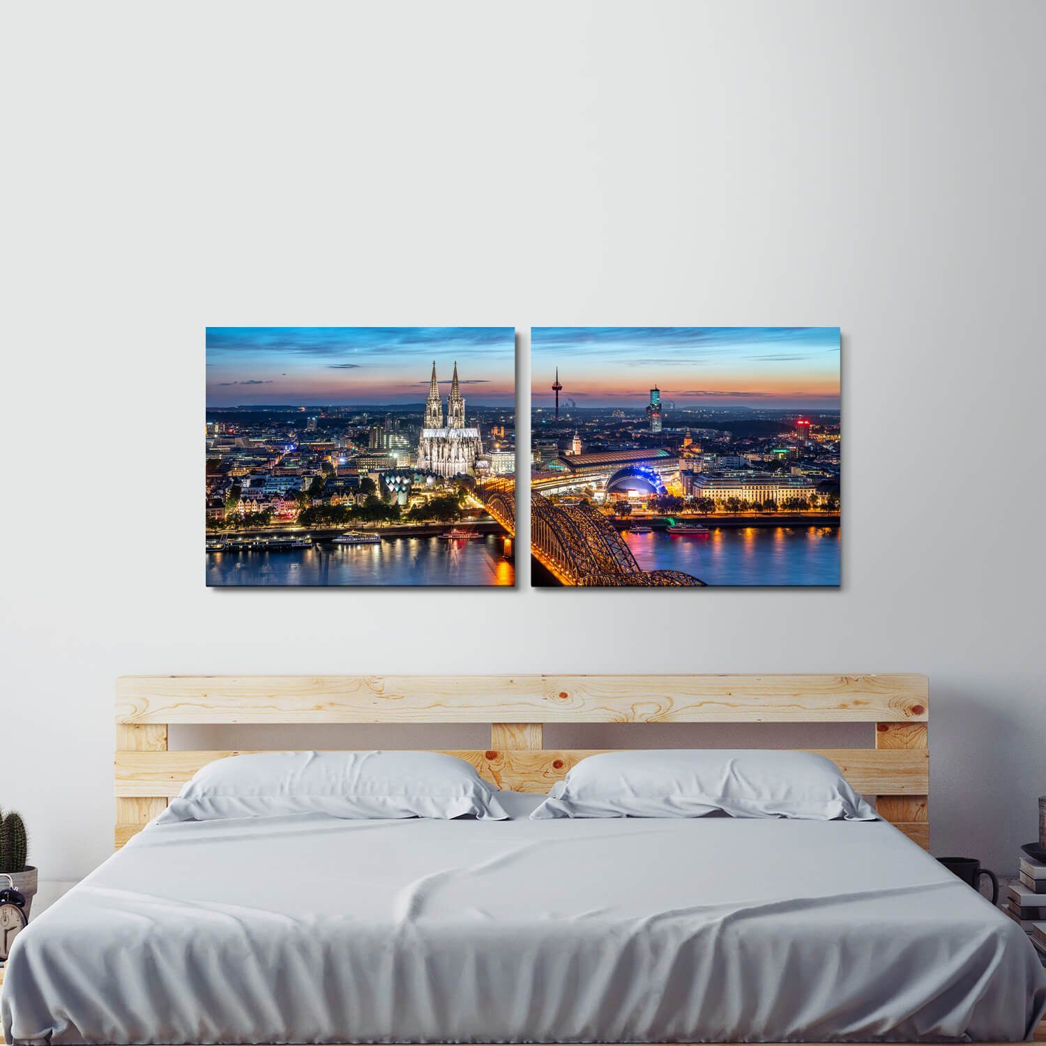 Sinus Art Leinwandbild Köln Skyline Wandbild günstig online kaufen