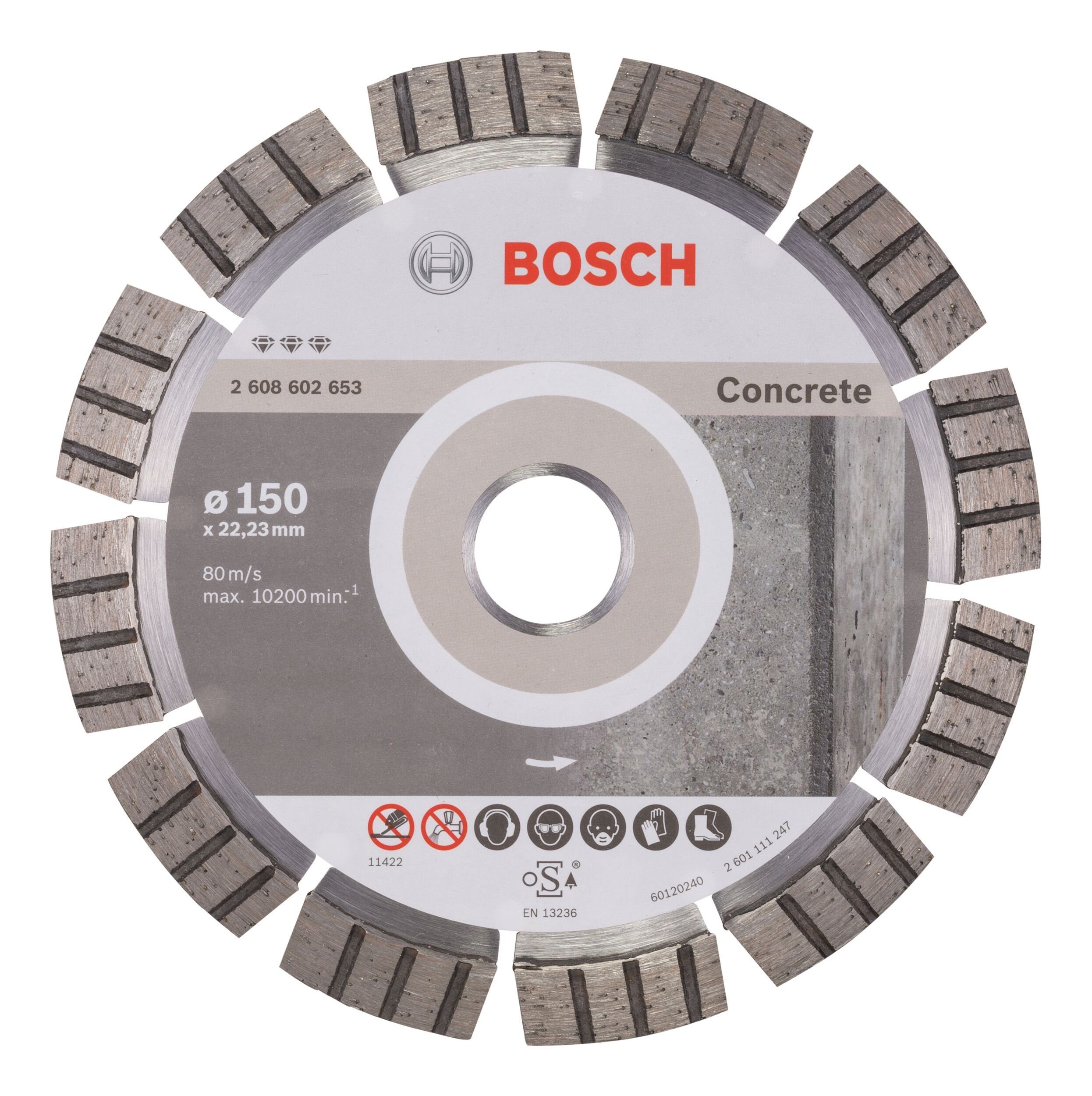BOSCH Trennscheibe, Ø 150 mm, Best for Concrete Diamanttrennscheibe - 150 x 22,23 x 2,4 x 12 mm | Trennscheiben