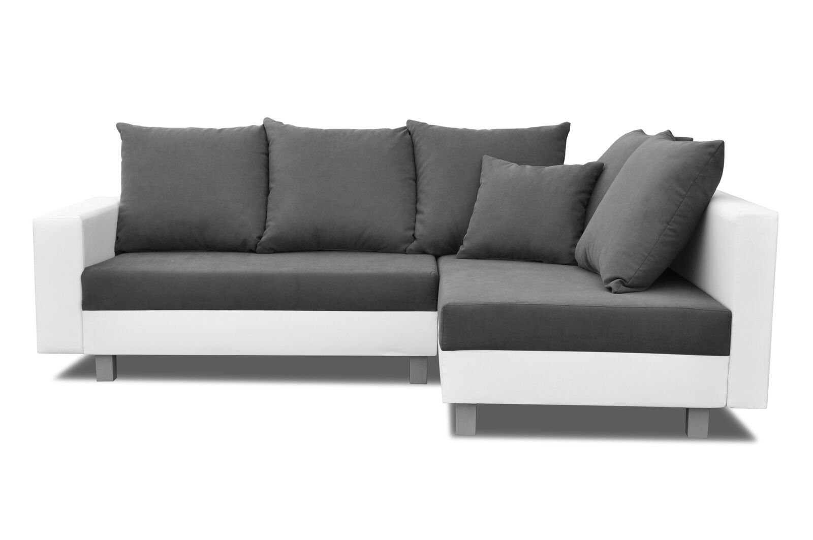 Ecksofa Design Couch Textil Sofa Ecksofa, Fußhocker Wohnlandschaft Leder L-Form JVmoebel