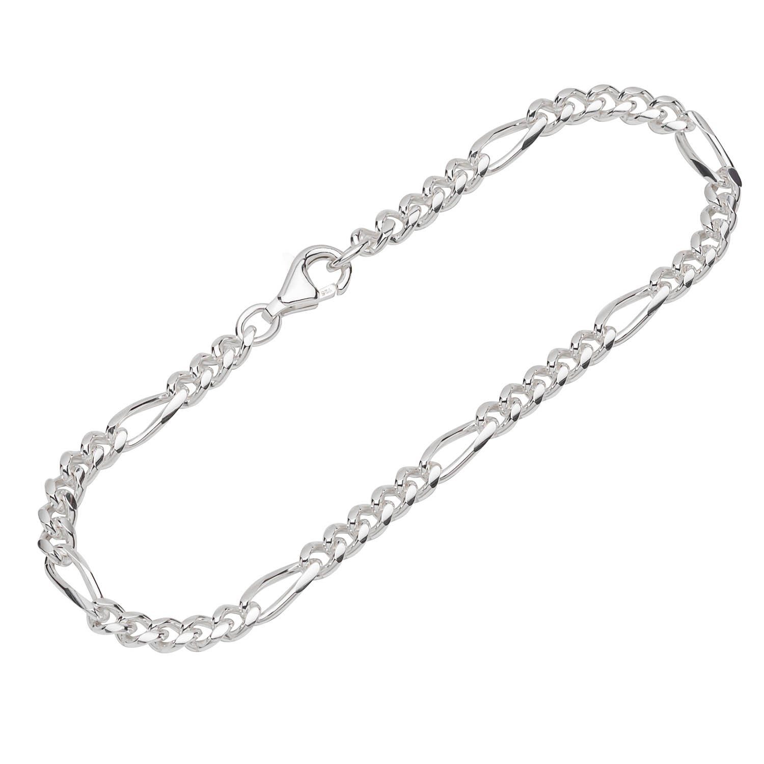 Silberarmband 925 Silber 20cm Figaro Panzerkette Damen 12438
