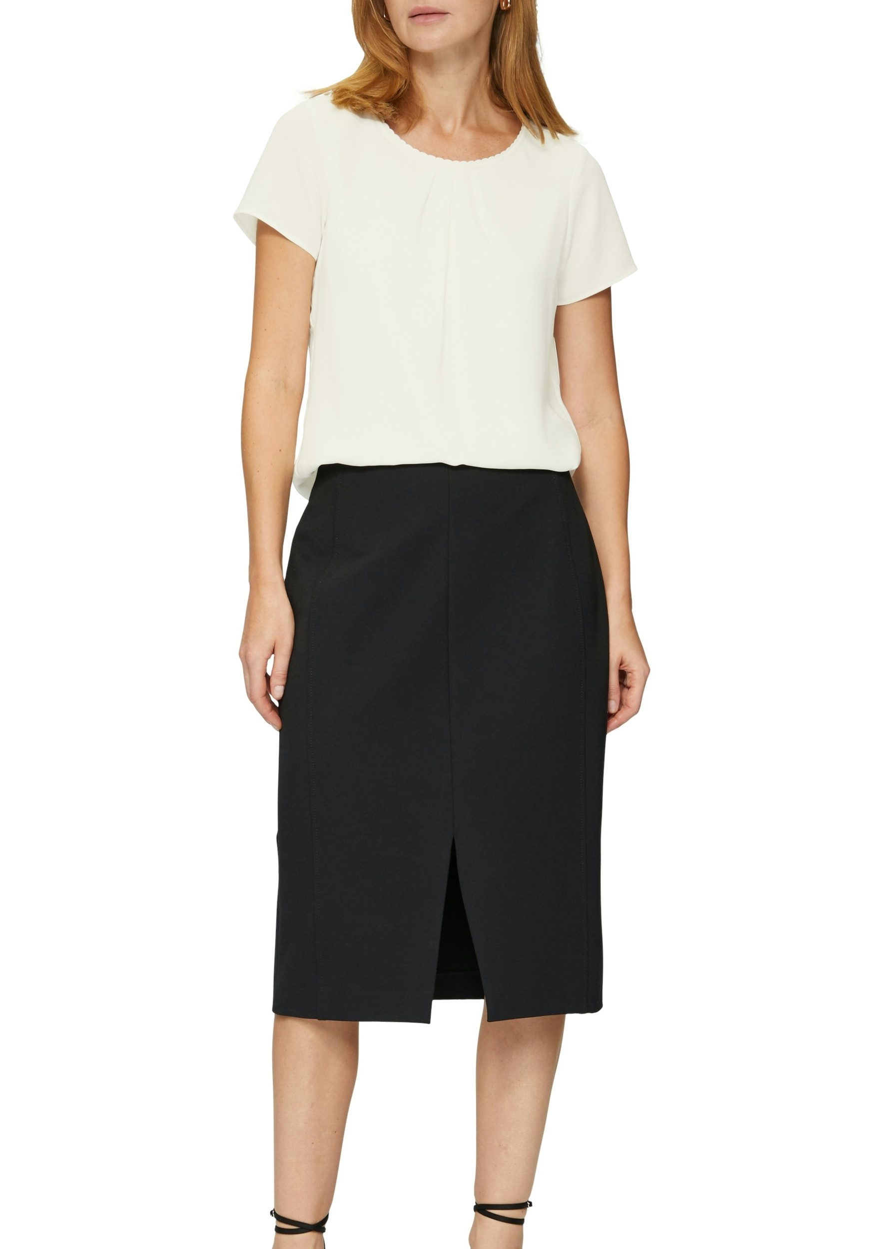 s.Oliver Kurzarmbluse - Kurzarm Bluse mit Schmuckkante