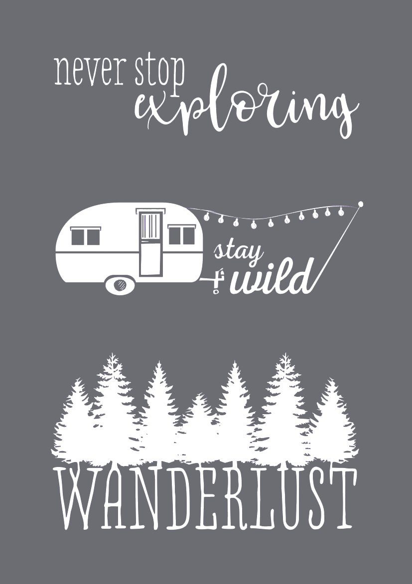 Rayher Malschablone Siebdruck-Schablone Wanderlust, mit Rakel