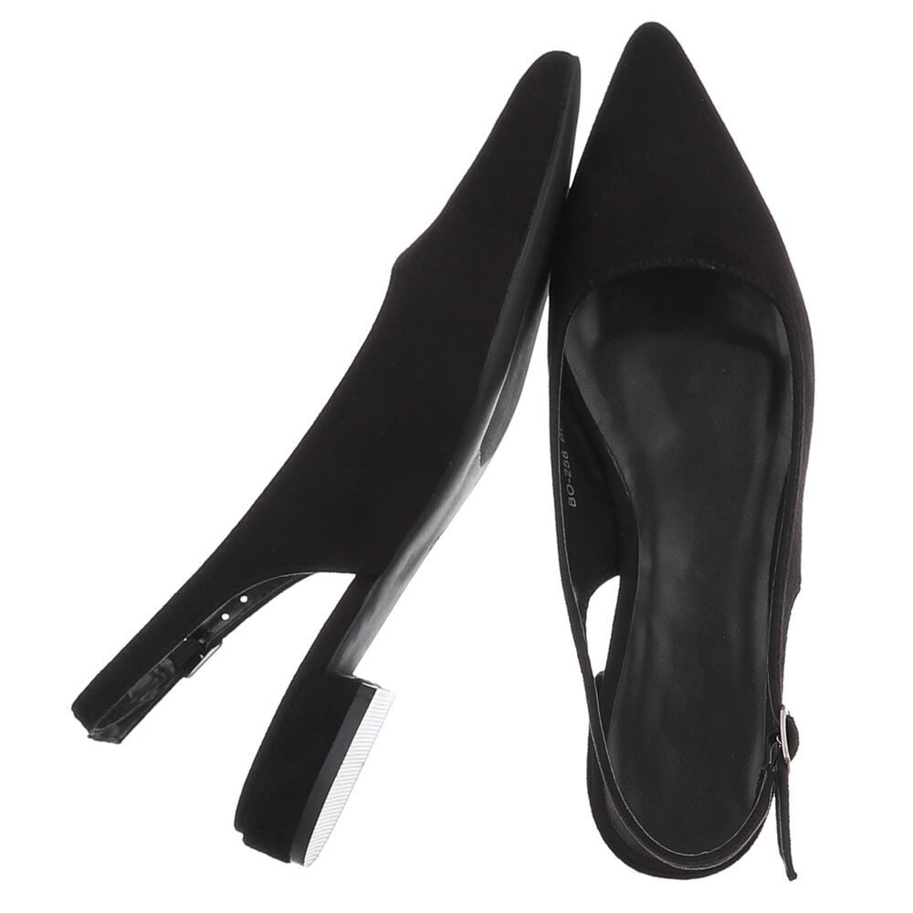 Ital-Design Eleganter Slingback Schuh mit verstellbarem Riemen Schnürpumps (91512372) Blockabsatz Schnür- & Riemchenpumps in Schwarz