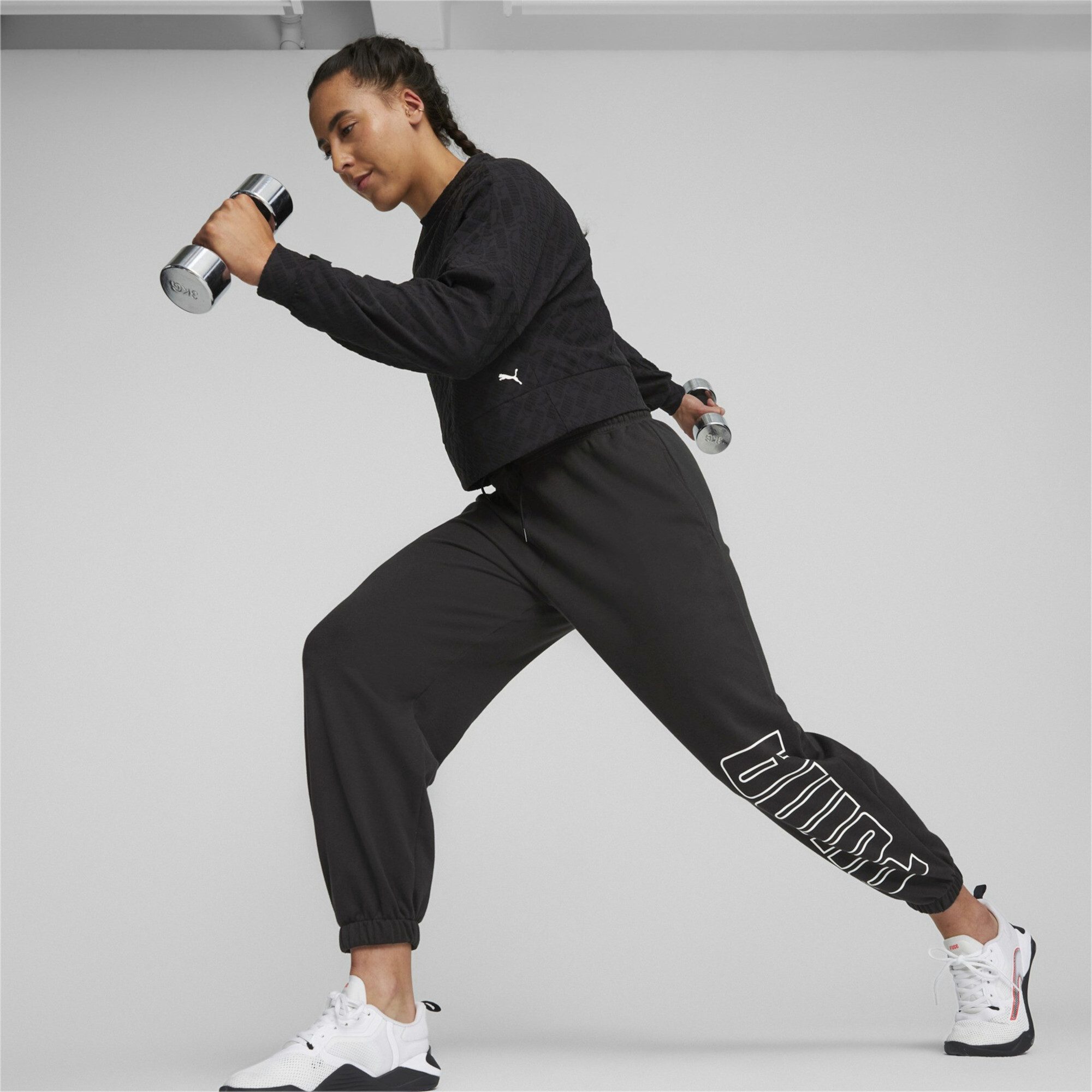 PUMA Fleecepullover Puma Damen Pullover Puma Fit Branded Fleece Crew 524124