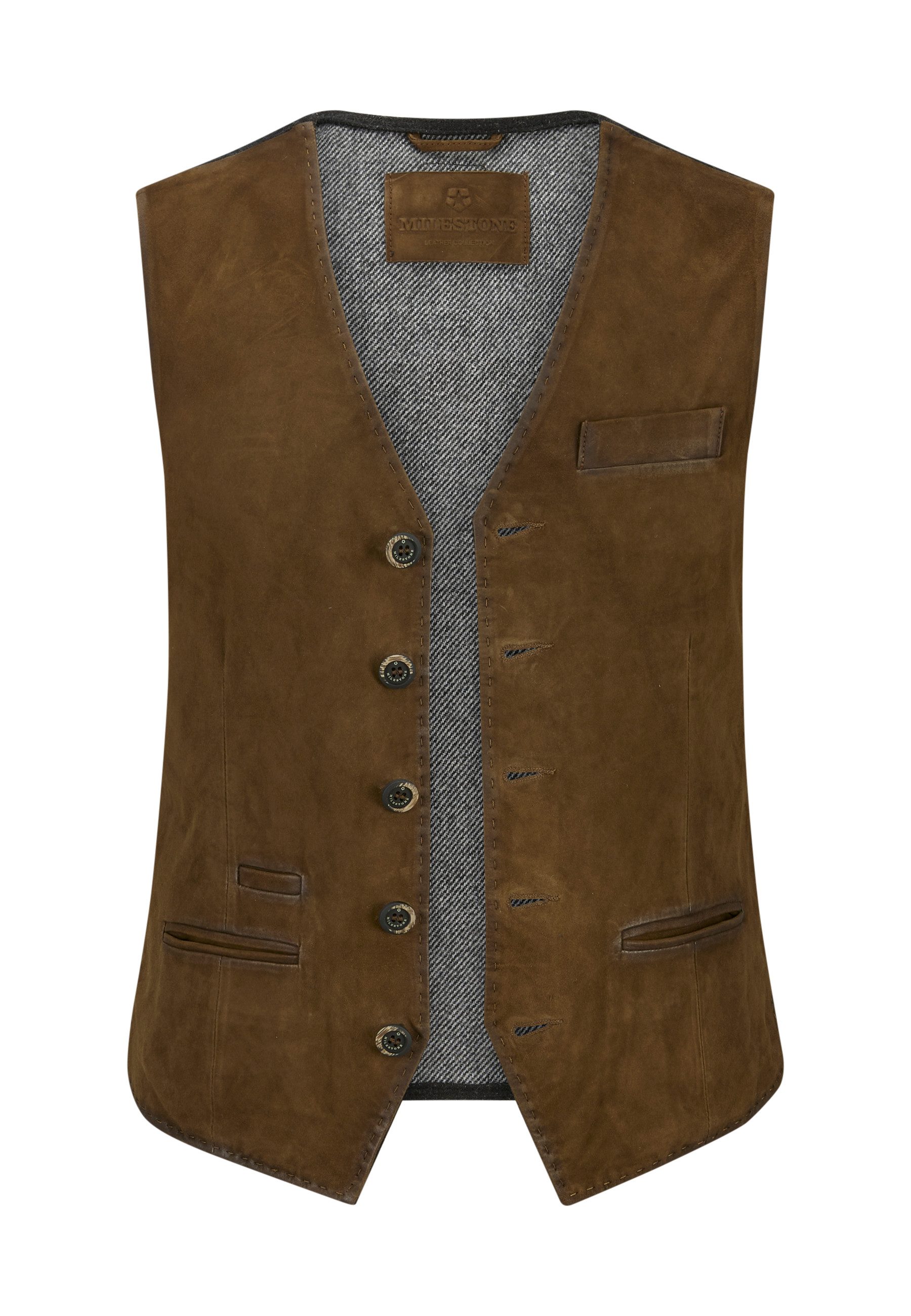 Milestone Lederweste MSRenzo aus hochwertigem Veloursleder günstig online kaufen