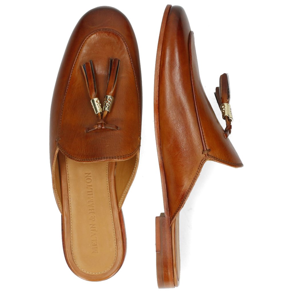 Melvin Pisa Scarlett Tan 2 & Tassel Hamilton Pantolette