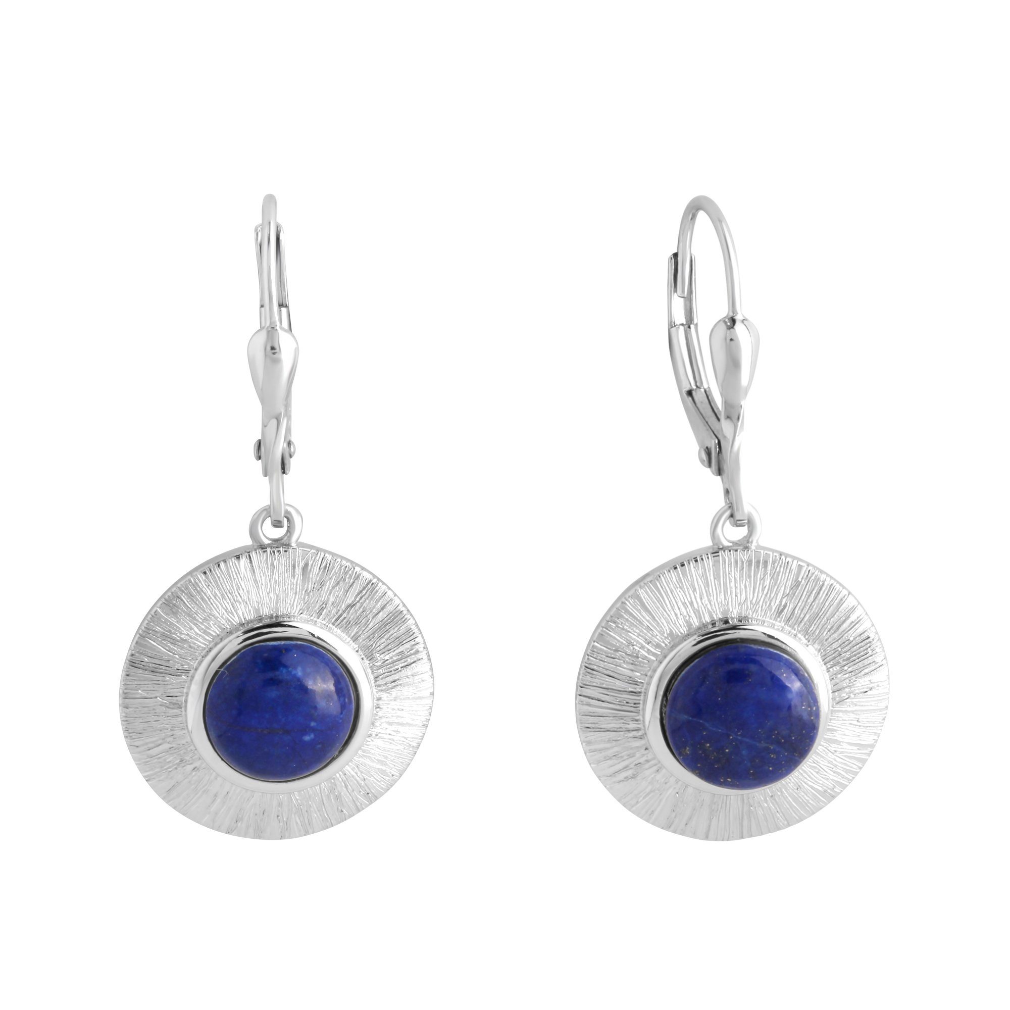 Zeeme Paar Ohrhänger blau Lapis Silber Sterling 925 rhodiniert