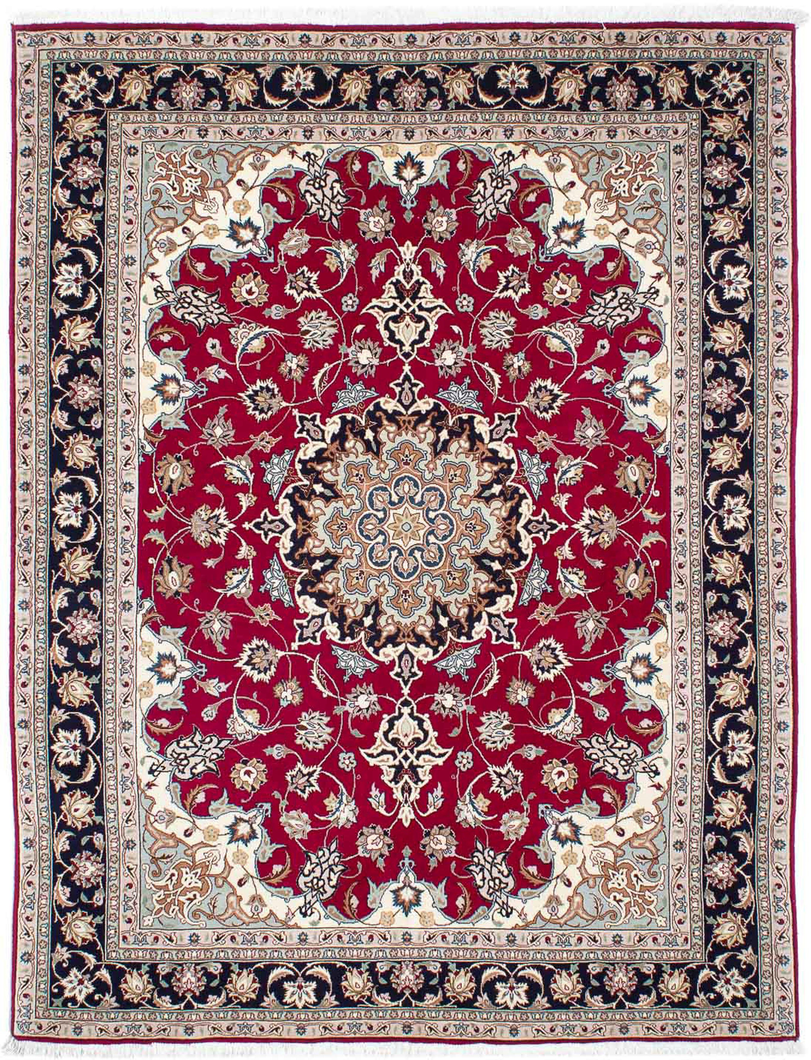 Orientteppich Perser - Täbriz - 7 150 morgenland, mm, - cm Wohnzimmer, 200 Zertifikat - x dunkelrot, Royal Handgeknüpft, Höhe: rechteckig, mit Einzelstück
