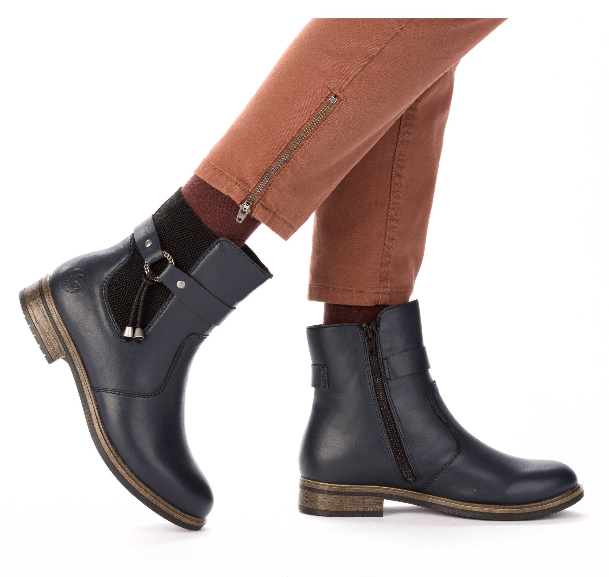Rieker Winterstiefelette Chelseaboots, Winterboots, Blockabsatz, mit Innenreißverschluss