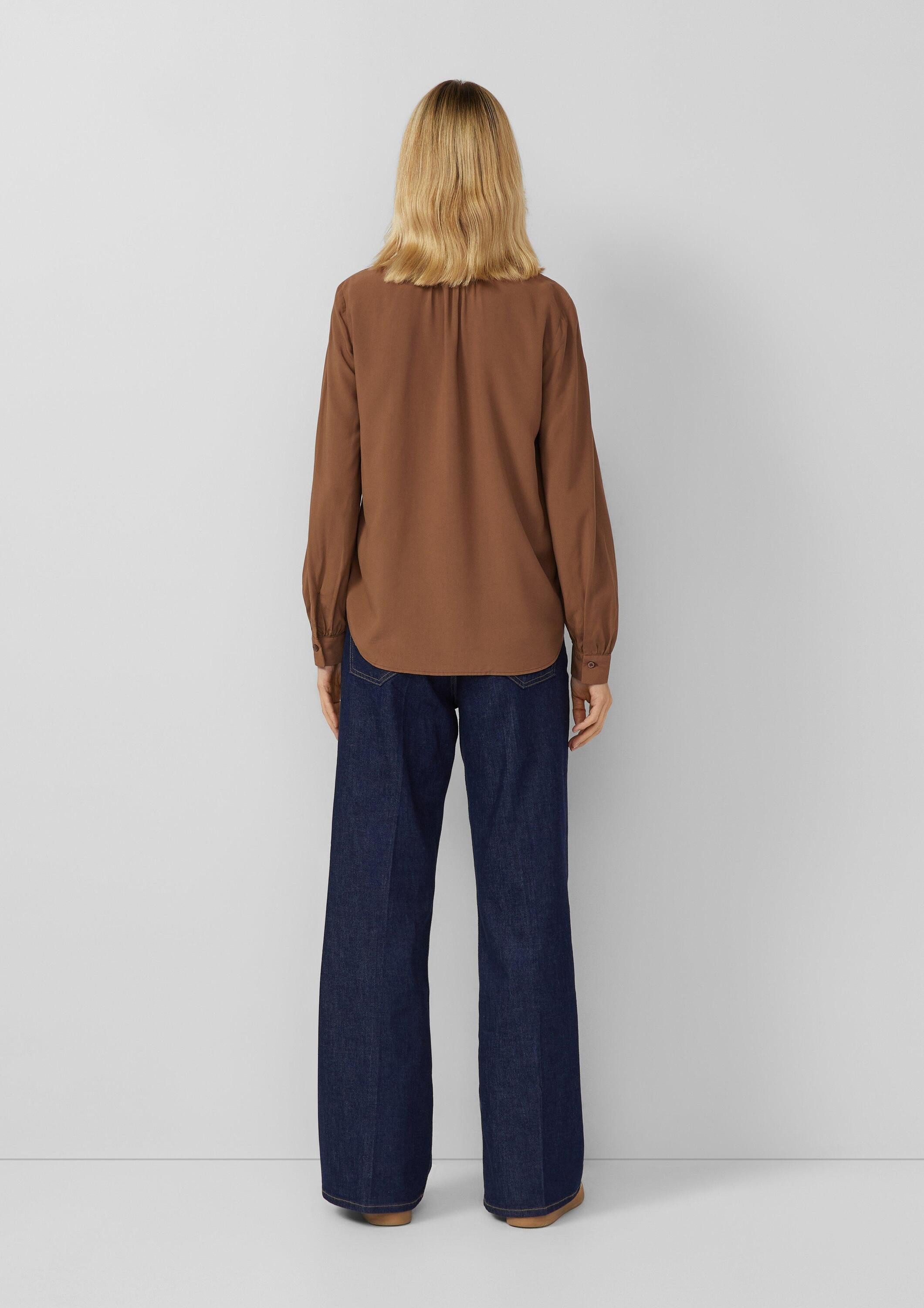 s.Oliver Langarmbluse Bluse Weiche Viskose-Bluse mit Raffung
