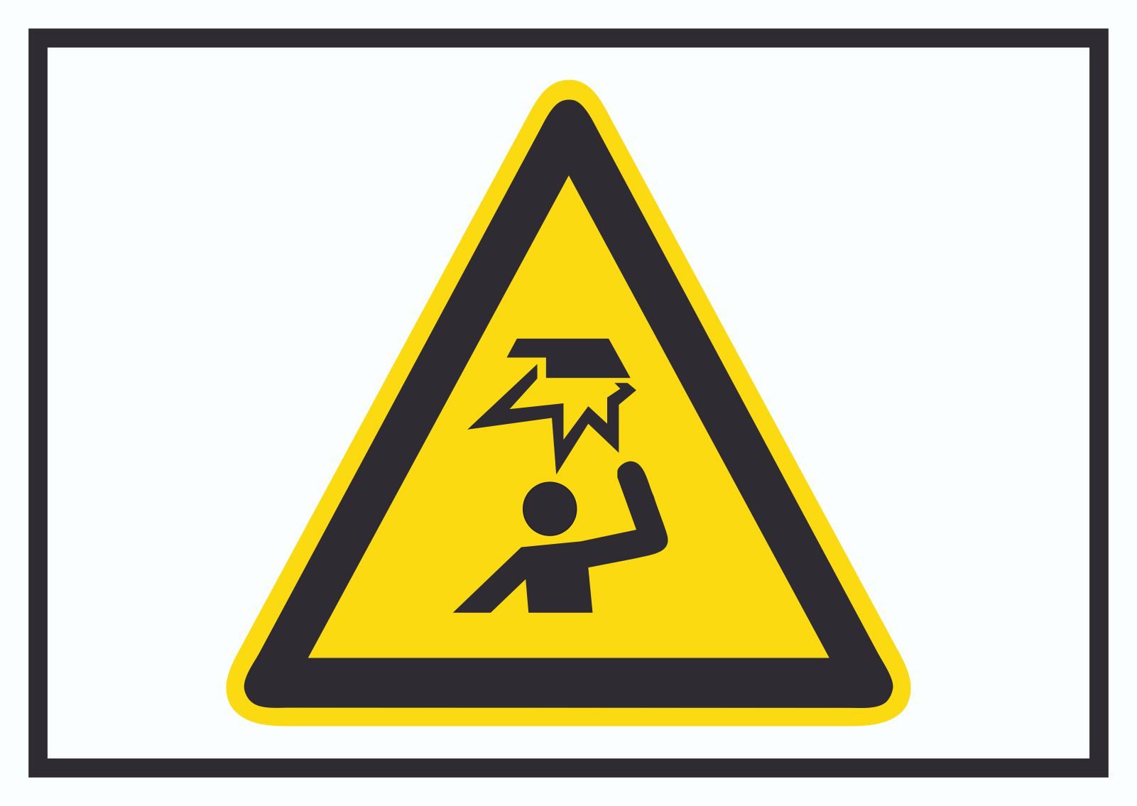 HB-Druck Hinweisschild Achtung Hindernisse im Kopfbereich Symbol Schild, wetterfest, stabil, UV-beständig, kratzfest
