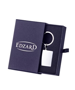 EDZARD Schlüsselanhänger Quadro, Foto-Schlüsselanhänger für Bild 3 x 3 cm, versilbert, anlaufgeschützt