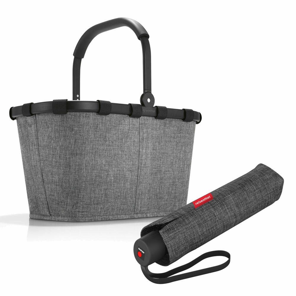 REISENTHEL® Einkaufskorb carrybag Set Twist Silver, mit umbrella pocket classic