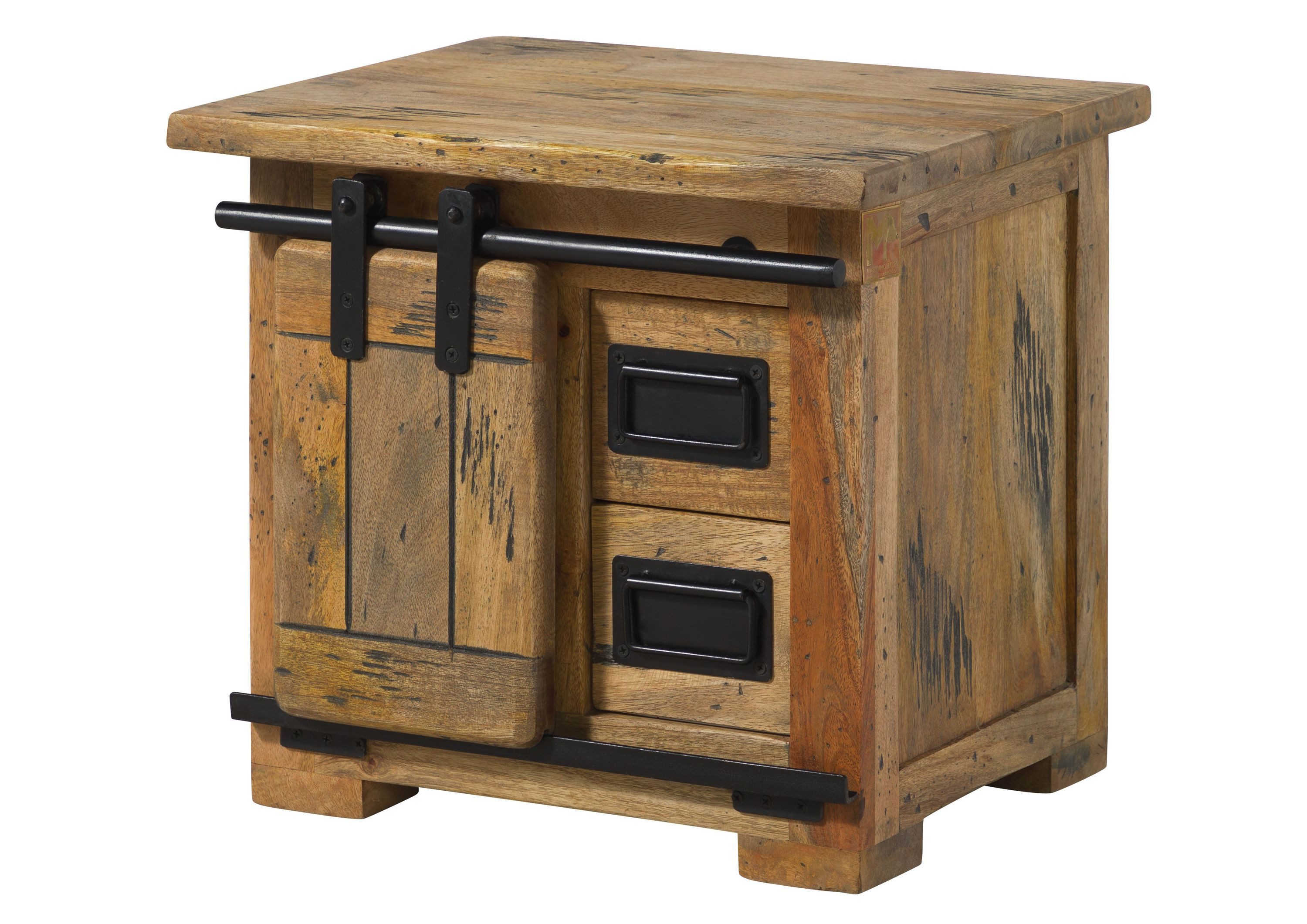 Massivmoebel24 Nachttisch RAILWAY (Mango 50x40x45 natur günstig online kaufen