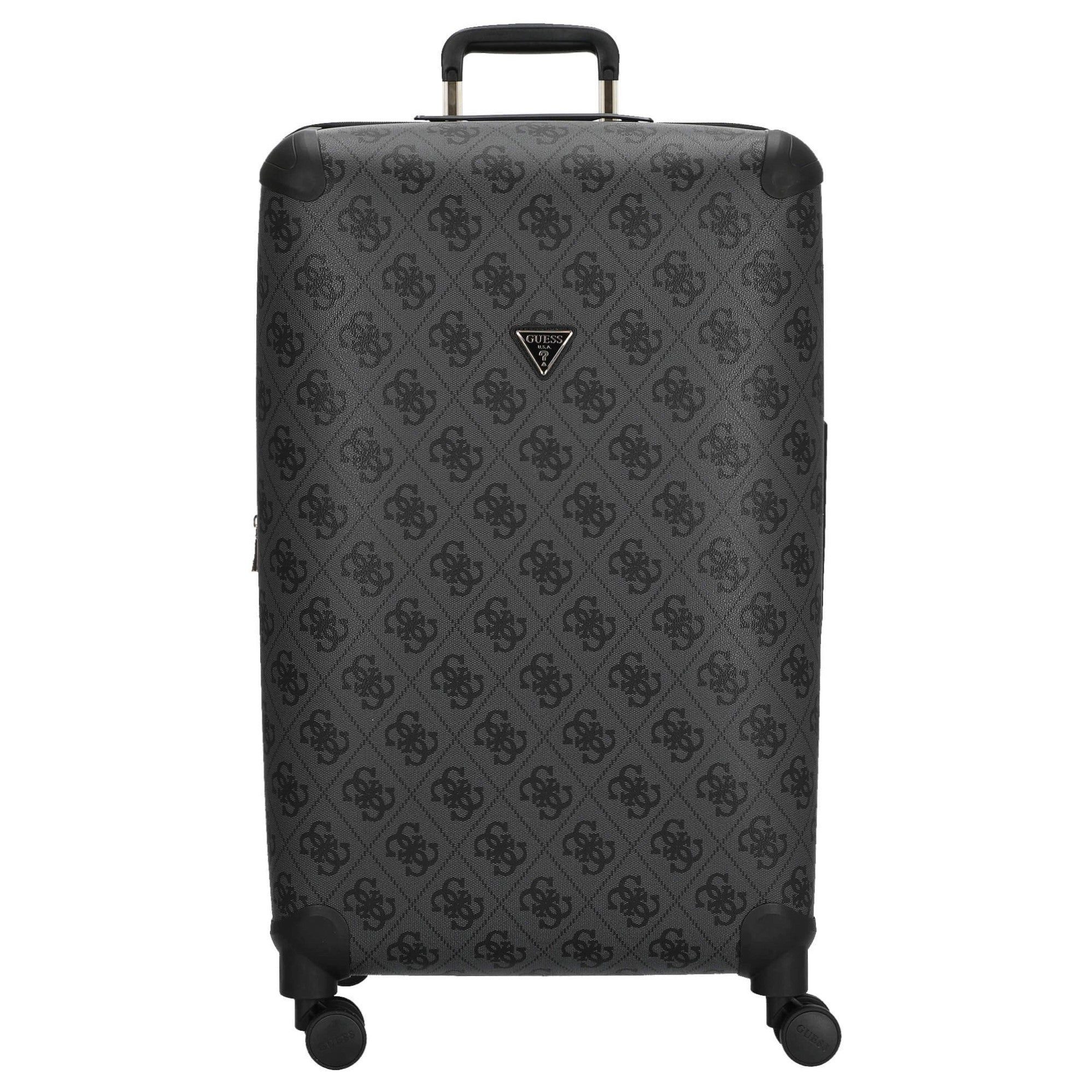 Guess Koffer Berta 28 IN - 4-Rollen-Trolley L 77 cm erw. (coal logo), 4 Rollen Rollen