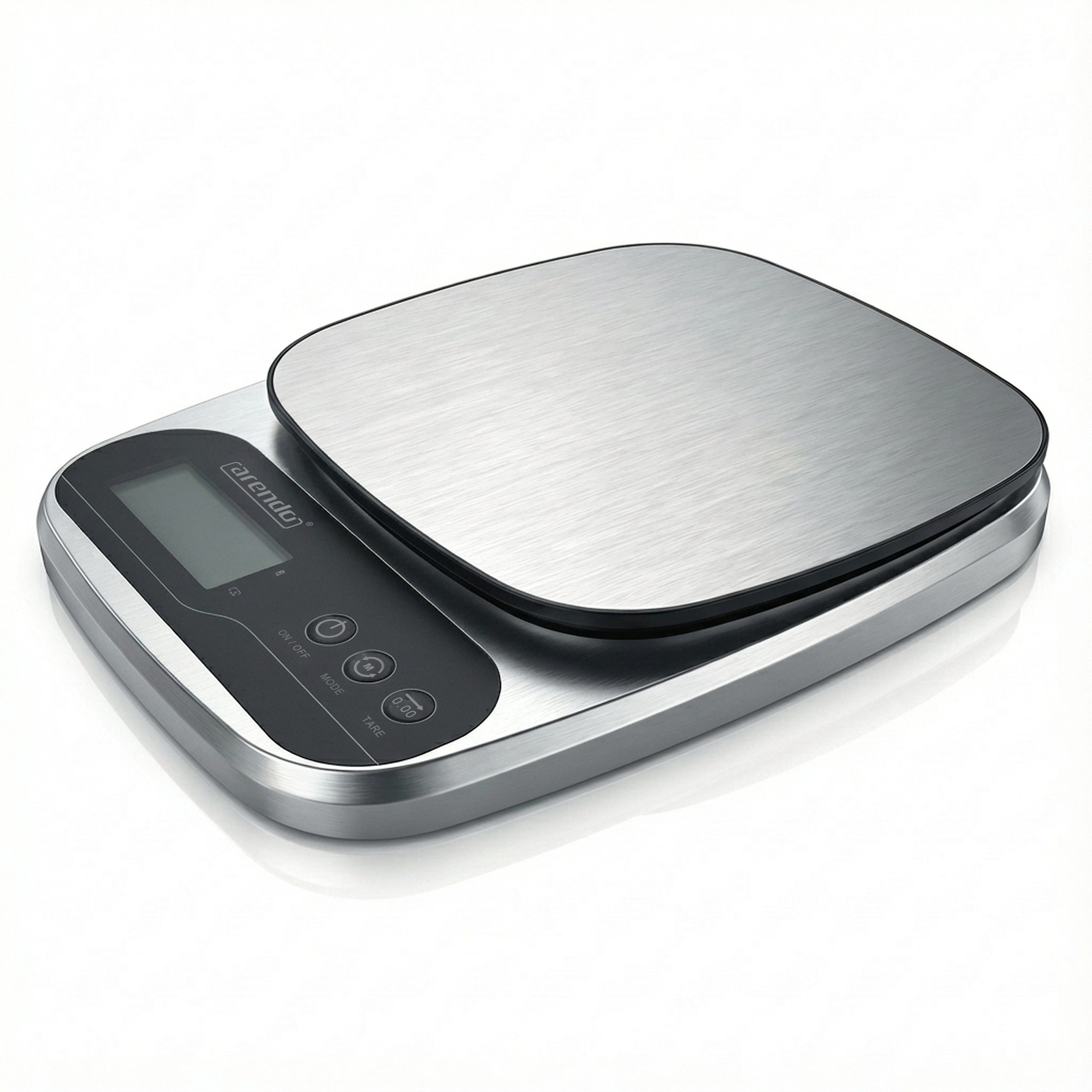 Arendo Küchenwaage Digital, Edelstahl, bis 5000 g, 1g Auflösung, Digitalwaage, Tara, Hold, (1-tlg), Überlastanzeige, automatische Abschaltung, Antirutschfüße, GS, präzise