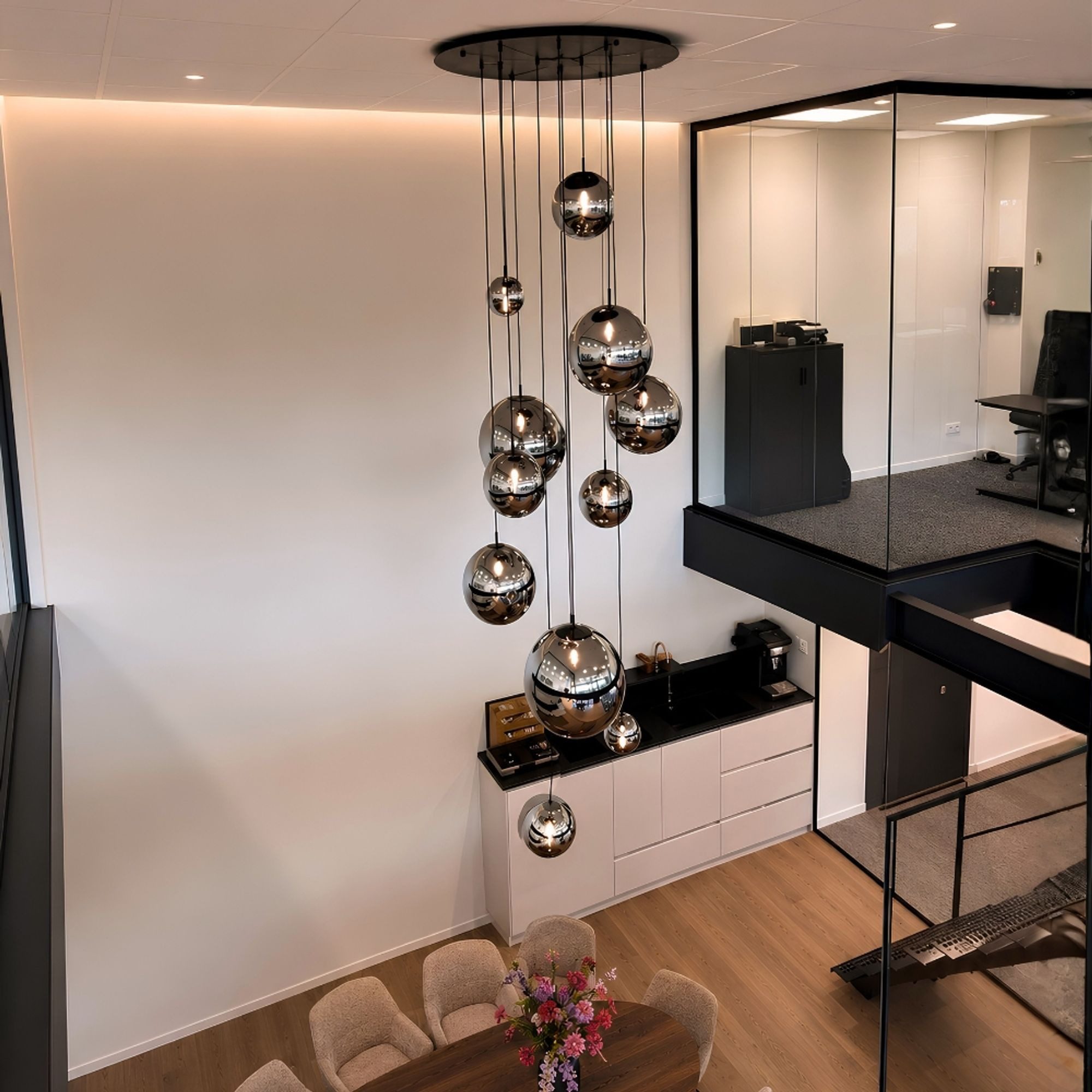 s.luce Pendelleuchte Orb Galerieleuchte 5m Abhängung Schwarz Orb/Farbverlauf Braun