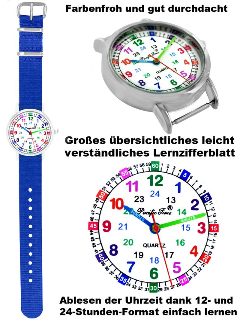 - Design Gratis Mix Armbanduhr Quarzuhr nachhaltiges Pacific Time Kinder Match Wechselarmband, Lernuhr und royalblau Versand