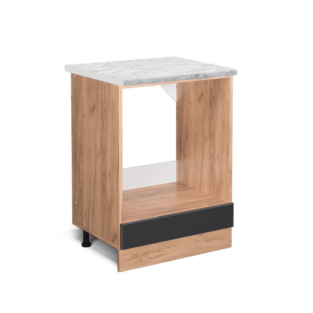 Vicco Herdumbauschrank R-Line Anthrazit Hochglanz/Goldkraft Eiche 60 cm AP günstig online kaufen