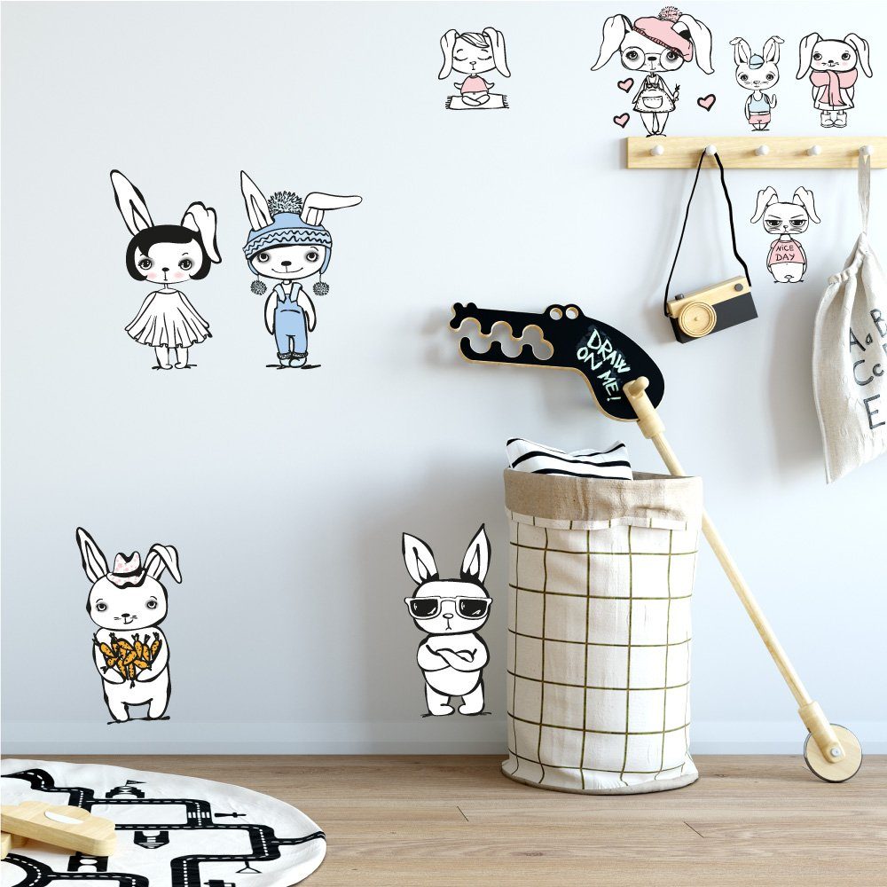 Sunnywall Wandtattoo Cool Rabbit - coole Hasen - Wandtattoo – Kinderzimmer günstig online kaufen
