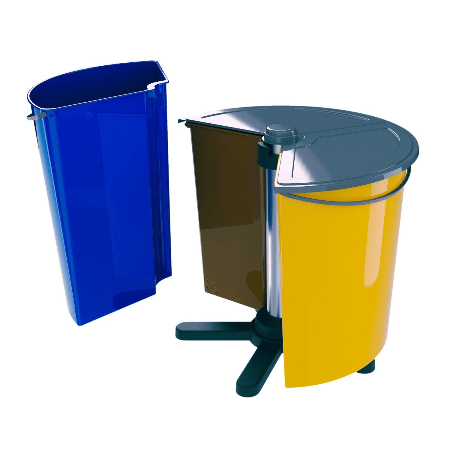 runder Sortierabfallbehälter Recycling Deckel Mülleimer, mit Drehbarer SMARTECO