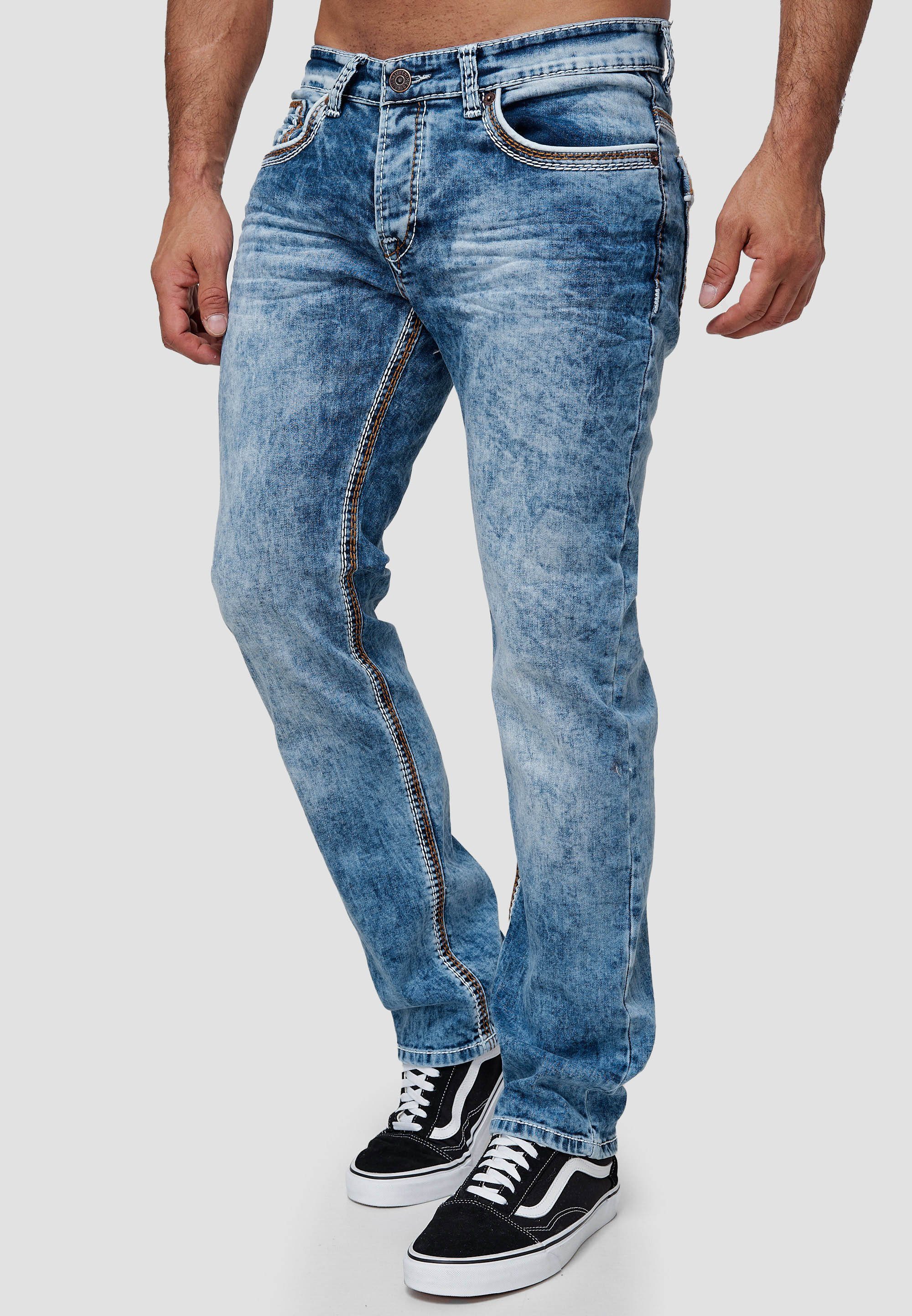 Code47 Regular-fit-Jeans Jeans verschiedene Modelle Gold Blau 5181