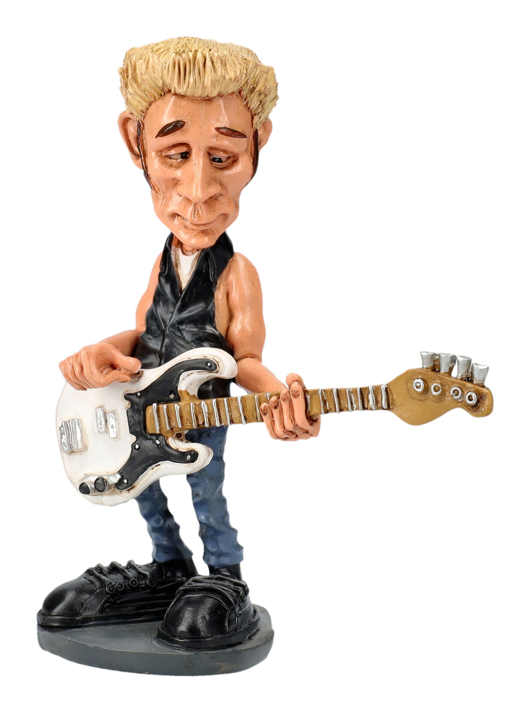 Dekofigur Lustige Rockstar Figur - Bassist Mike - Rockmusiker Gitarrist Deko