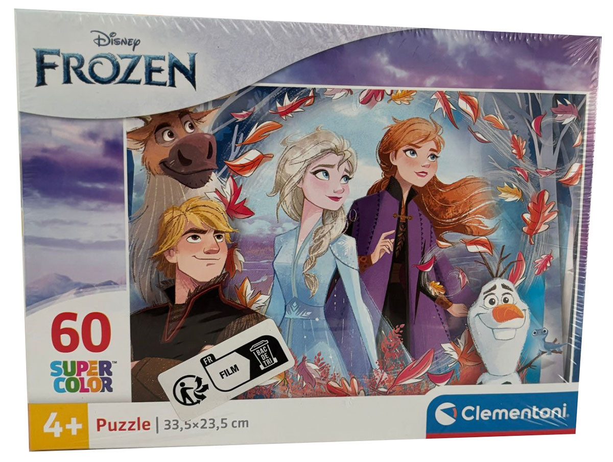 Clementoni® Пазли Disney, Frozen, Super Color Пазли 60 Teile, Anna, Elsa, Olaf, Sven un, 60 Пазлиteile