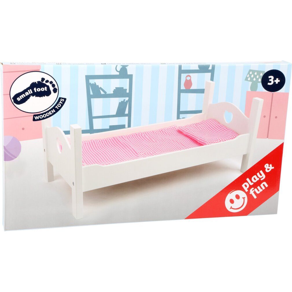 Small Foot Puppenwagen 11212 Puppenbett Holz, inkl. niedlicher Wäsche