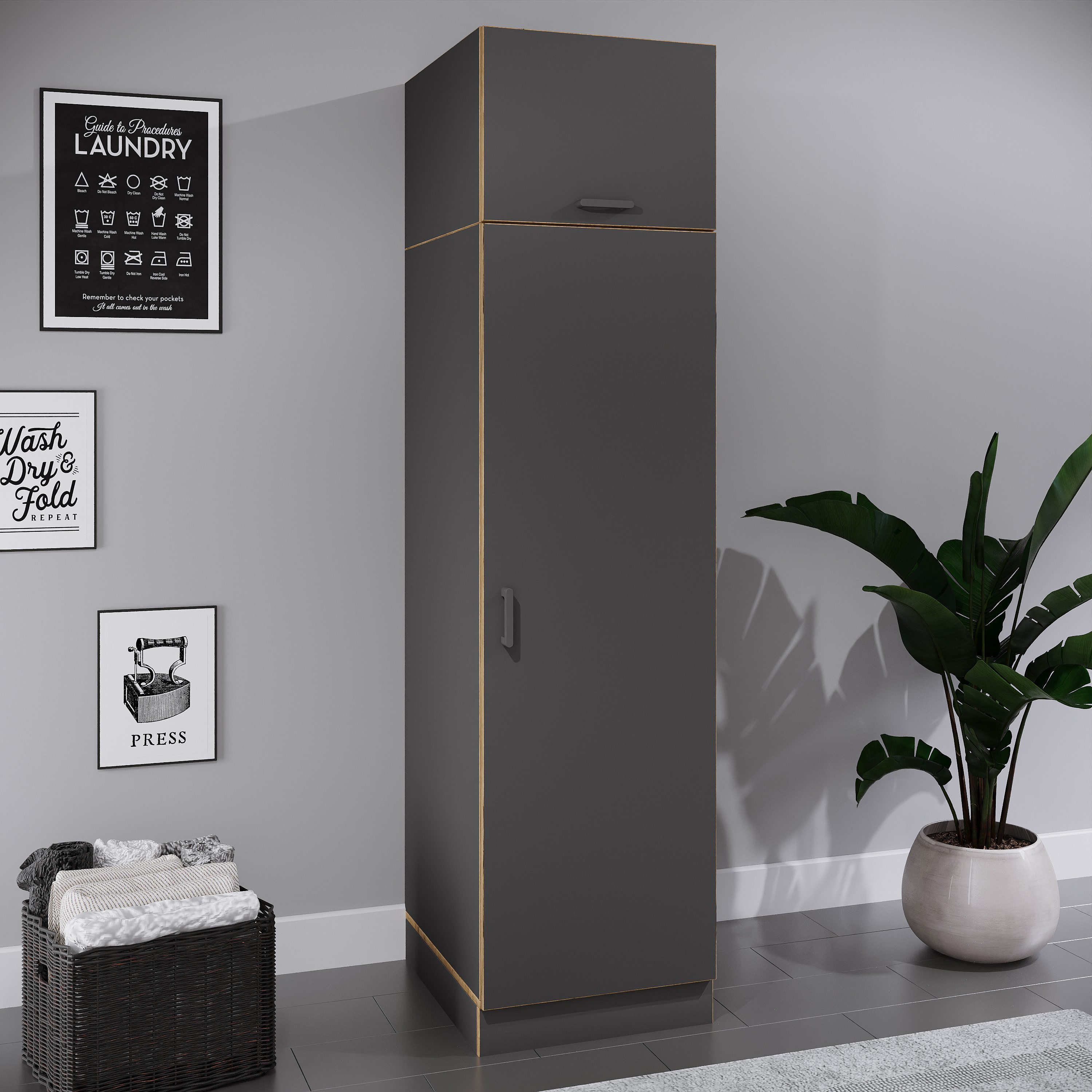 VCM Hochschrank Mehrzweckschrank mit 4 Fächern & Türen Rislo BDXXL