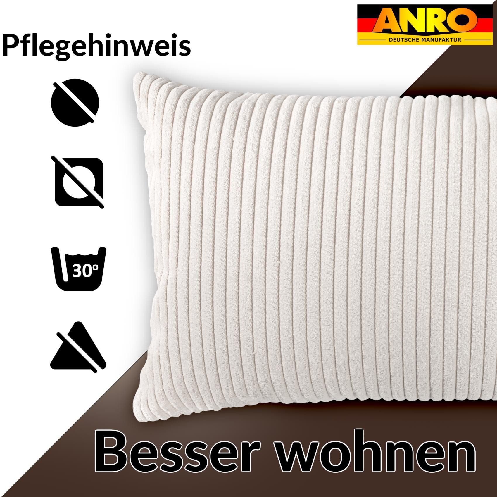 ANRO Dekokissen Kissenhülle MIT oder OHNE Füllung Kissenbezug Zierkissen, Kissenüberzug ohne Füllung Cordsamt 40x40cm Einfarbig weiß – Bild 5 von 5