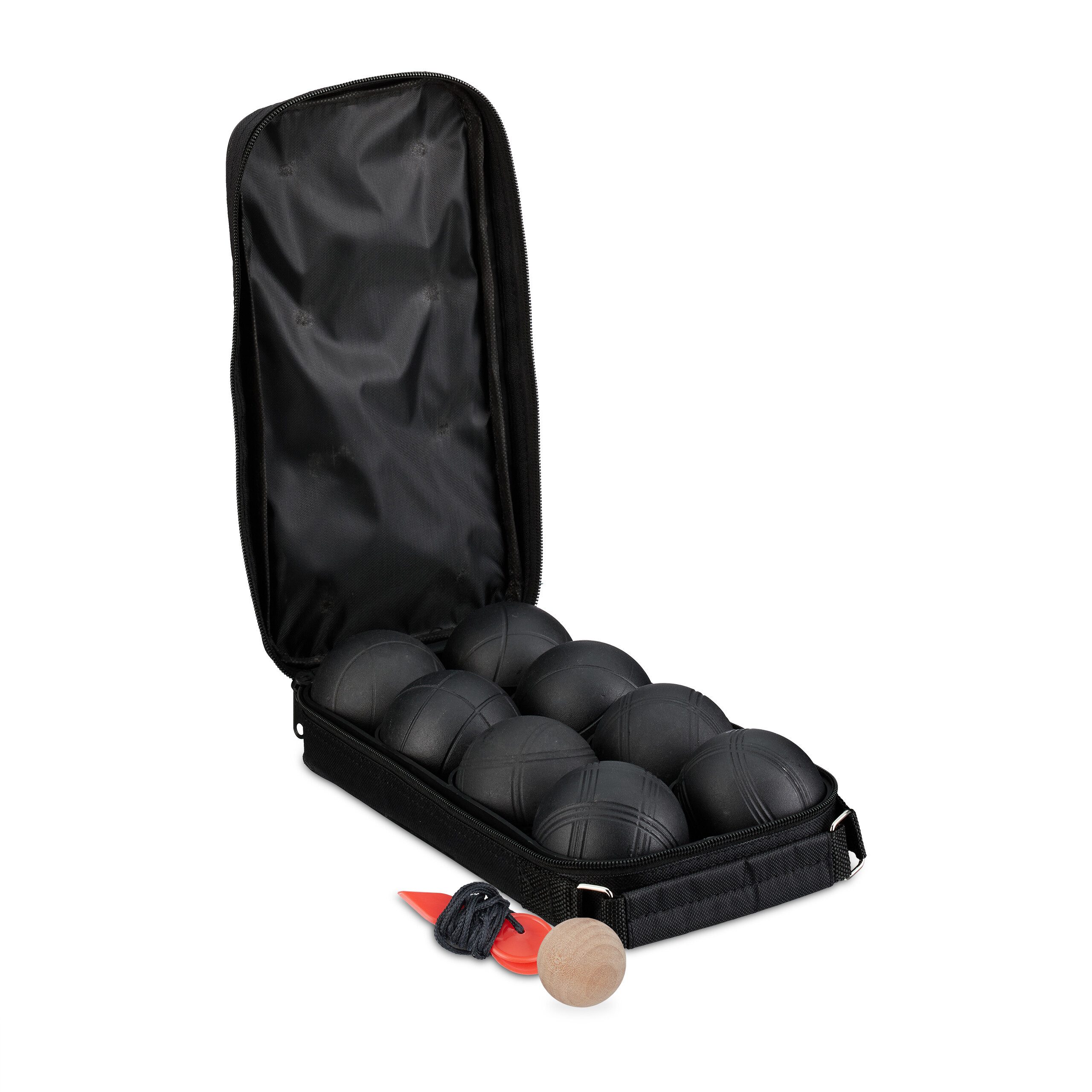 relaxdays Spielzeug-Gartenset 8 Boule-Kugeln im Set, (8er Set, 11-tlg)