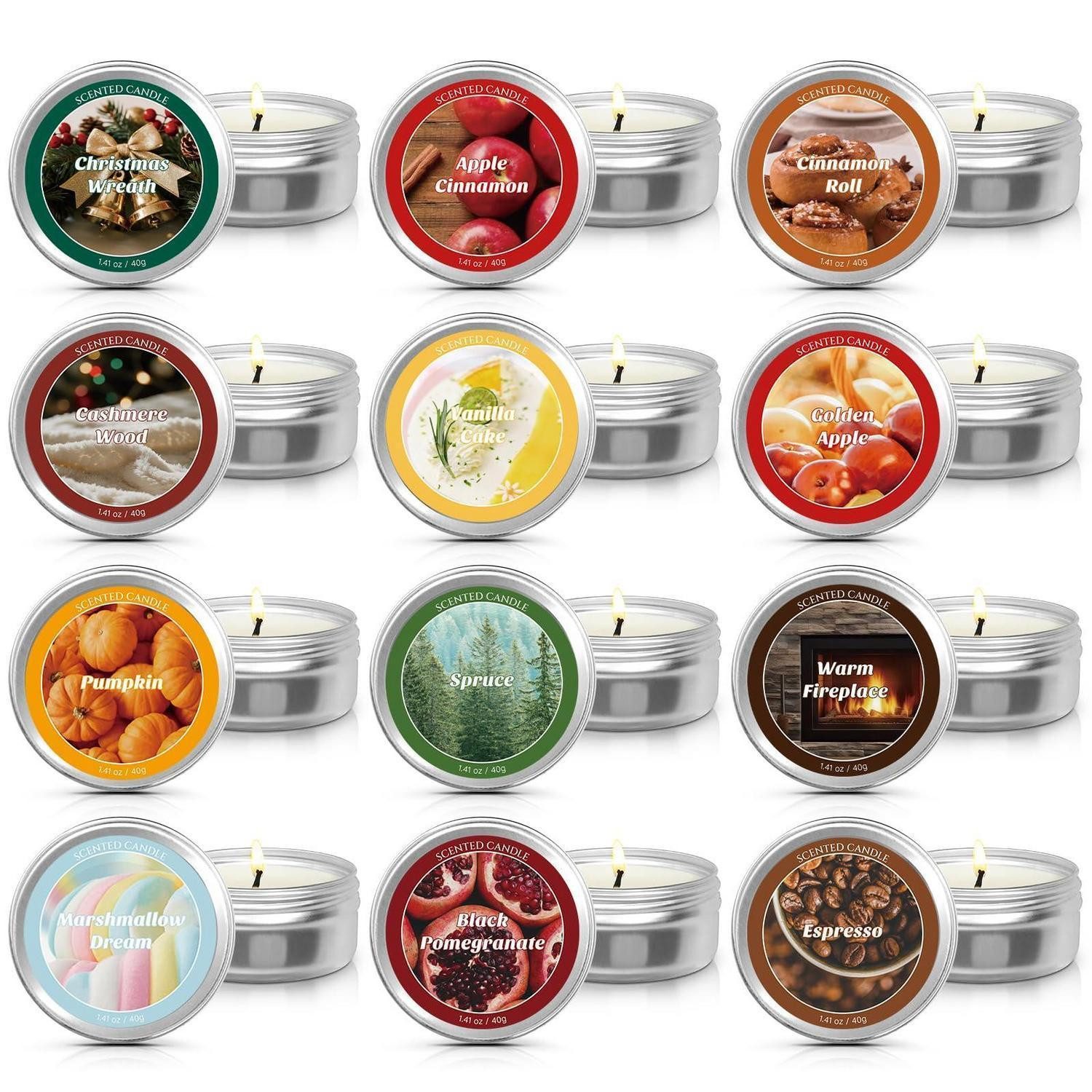 LuxusKollektion Duftkerze Duftkerzen Set 12 Weihnachten