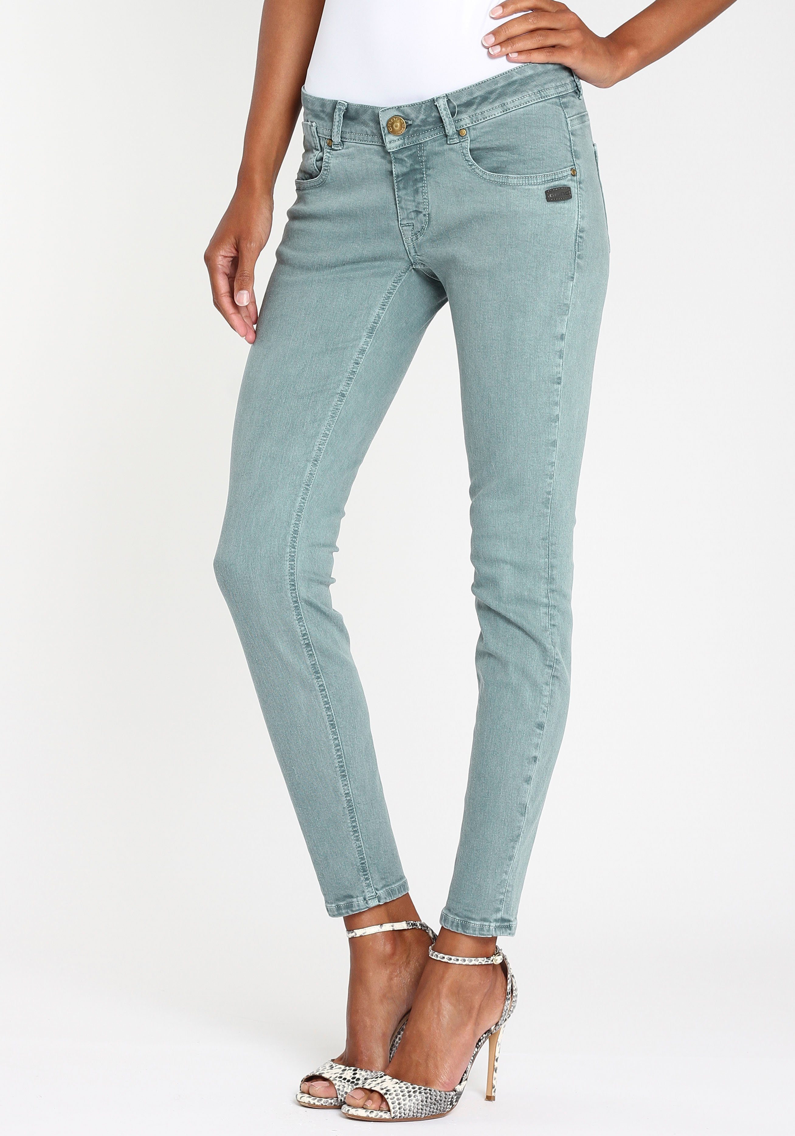Damen Jeans GANG Skinny-fit-Jeans FAYE-CROPPED Coinpocket mit hübscher Schmuckniete