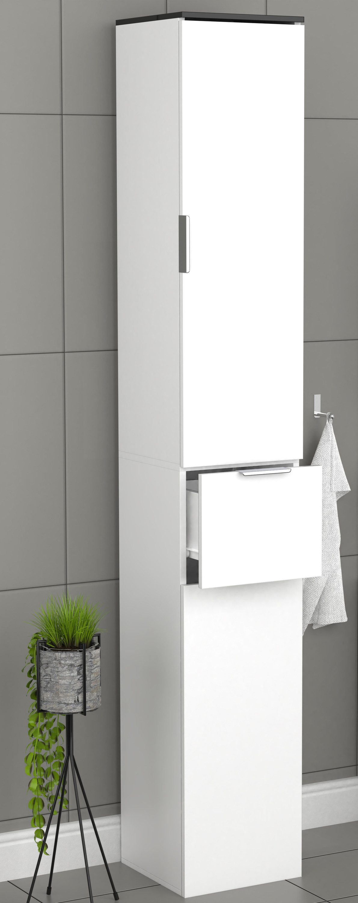 VCM Hochschrank Holz Badmöbel Badschrank Hochschrank Donali