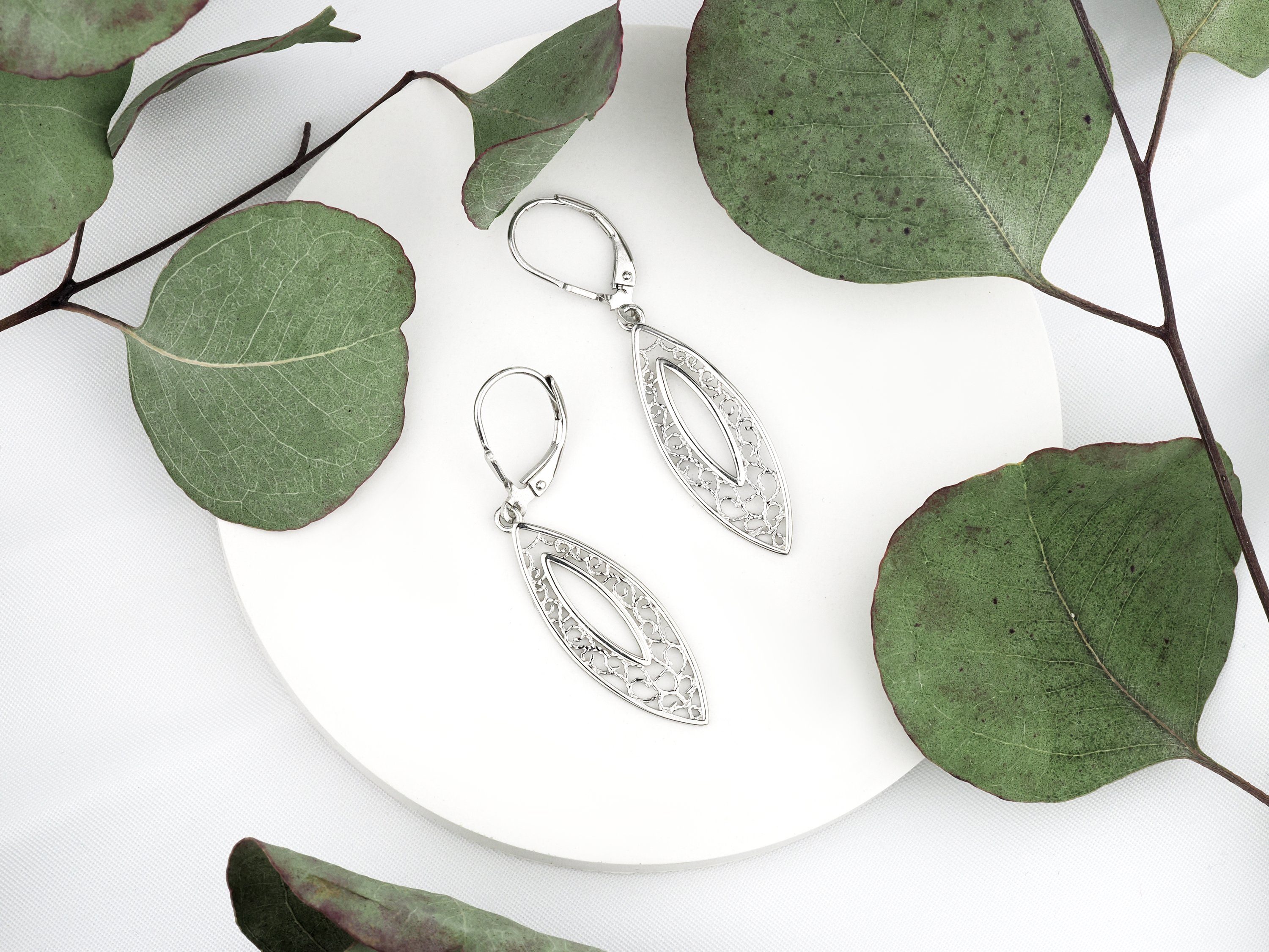 Sofia Milani Paar Ohrhänger Ovales Ornament, 925 Silber Damen Schmuck - E2072