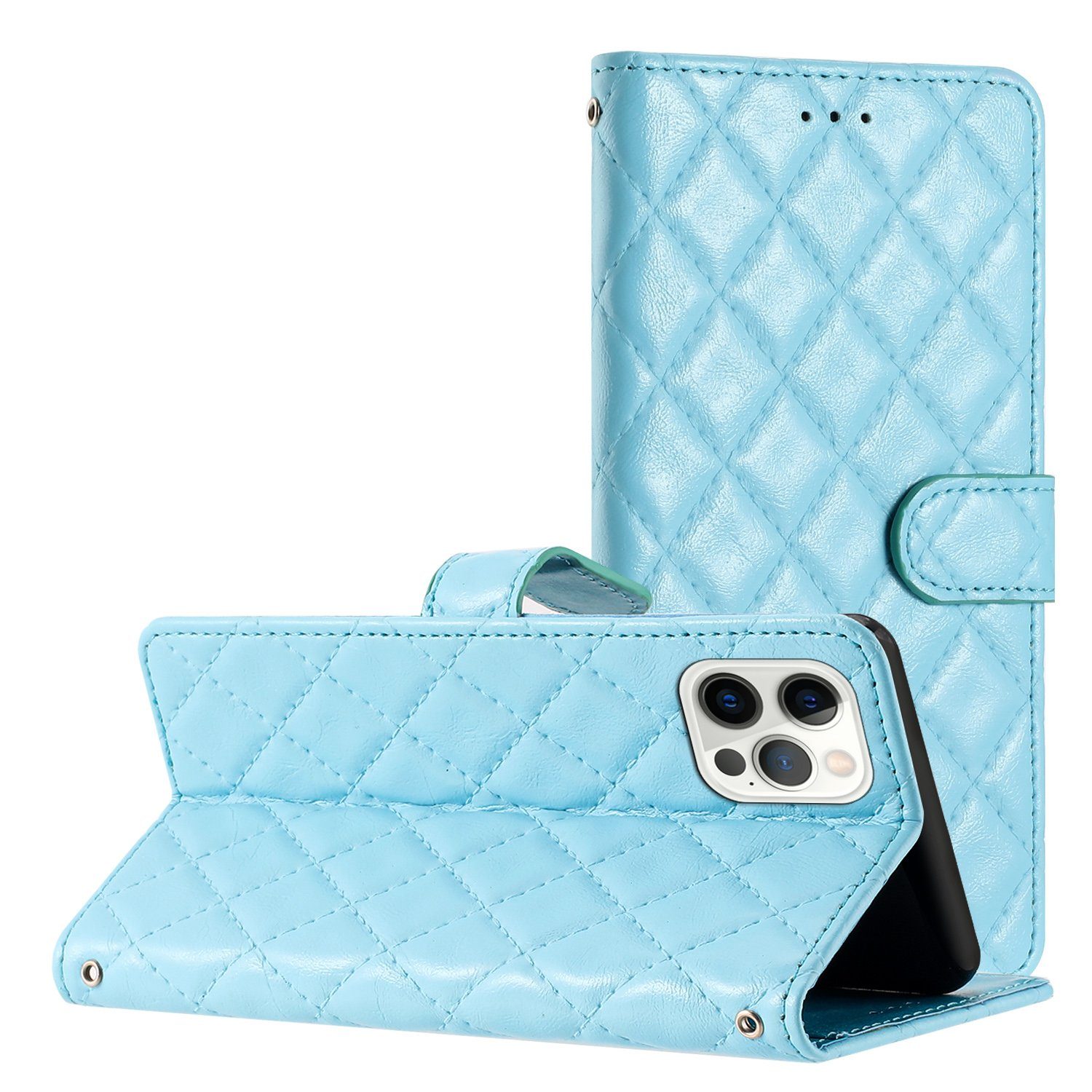 CLM-Tech Handytasche Hülle für iPhone 15 Pro Max Tasche aus Kunstleder Klapphülle (iPhone 15 Pro Max Bookstyle Klappetui, Handyhülle Wallet Flip Case Cover Etui), Standfunktion, Kartenfächer, Magnetverschluss