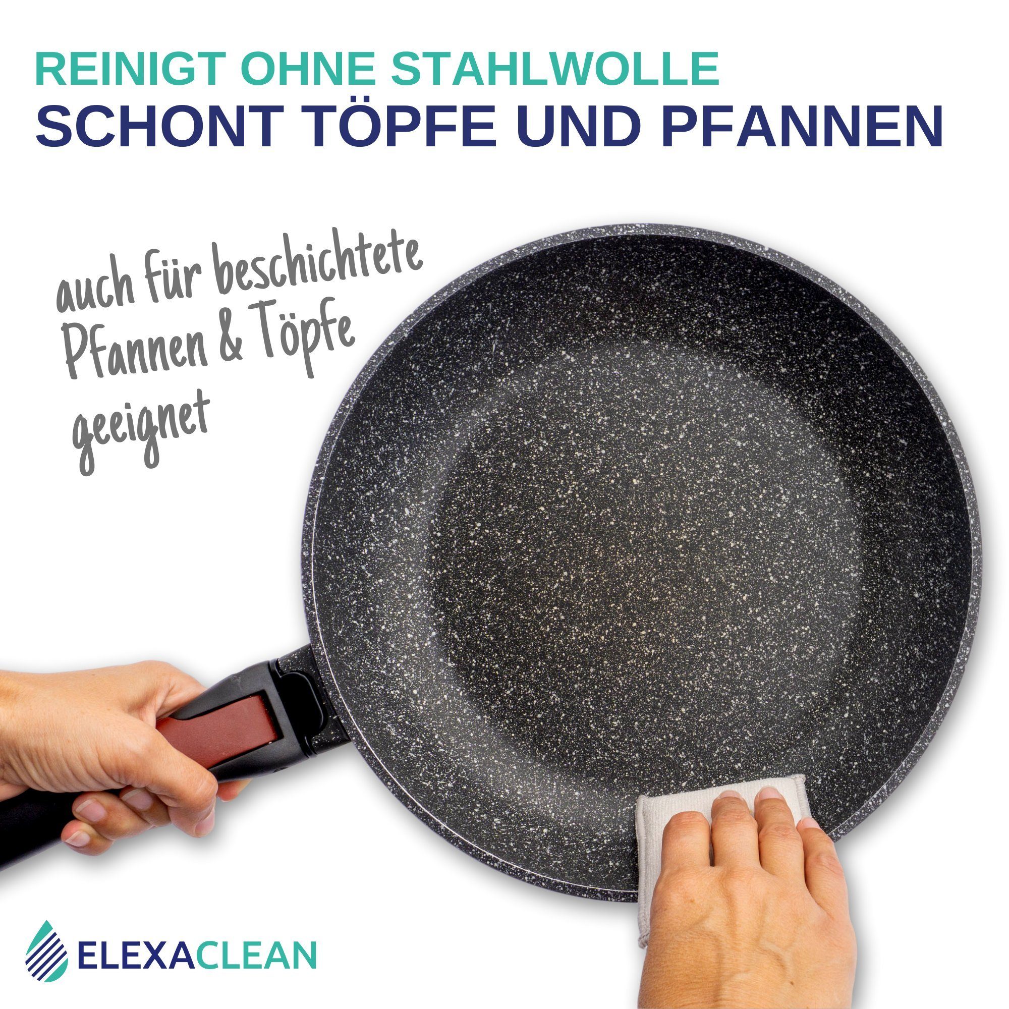 ELEXACLEAN Geschirrschwamm Waschbarer Spülschwamm, 6er Set, 10x8 cm, KLEINE VERSION – Bild 5 von 5