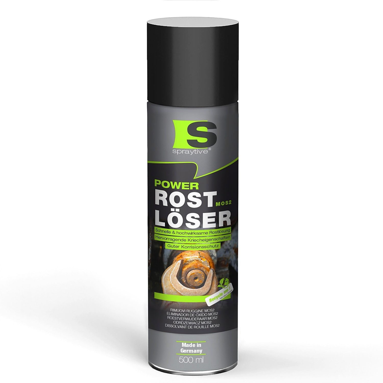 Spraytive 1x 500ml Rostlöser MoS₂ Spray – Schnellrostlöser mit Korrosionsschutz Rostentferner (Made in Germany)