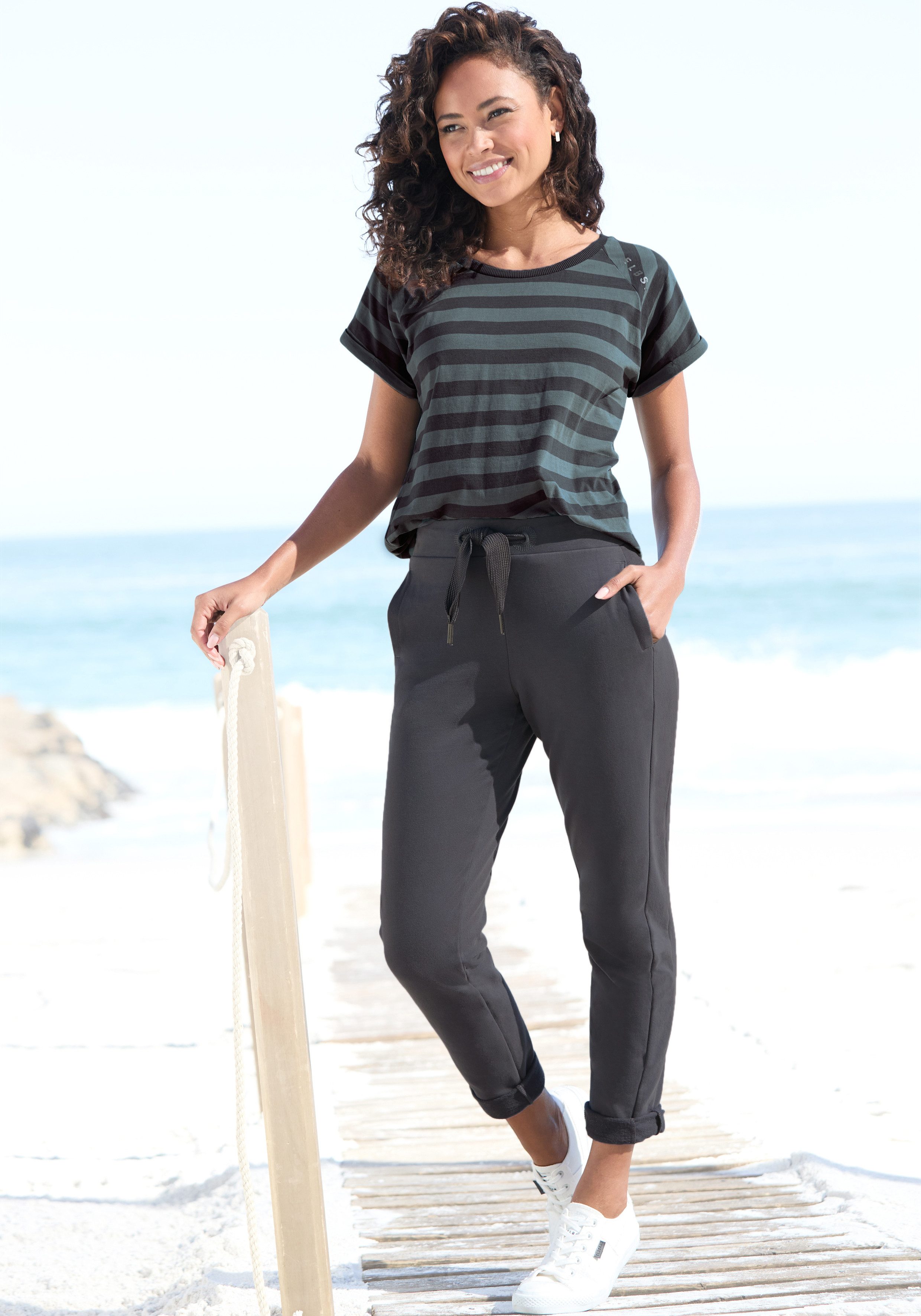 Elbsand Sweathose Brinja mit Logoprint am Bund und Taschen, Jogginghose, Re günstig online kaufen