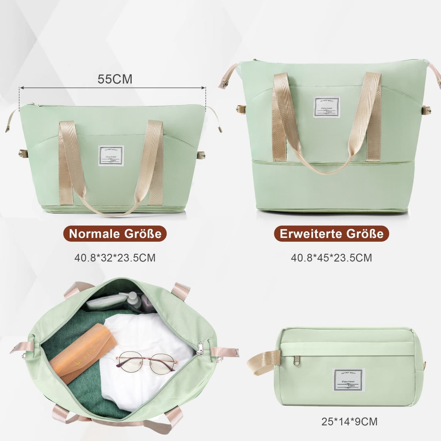 autolock Trolleyset Koffer-Set, M-L-XL Set, ABS-Hartschalenkoffer, langlebige Koffer-Sets, Koffer mit Spinner-Rädern und Schloss, mit Kulturbeutel