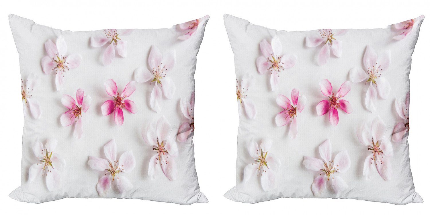 Kissenbezüge Modern Accent Doppelseitiger Digitaldruck, Abakuhaus (2 Stück), Mandelblüte Sakura Petals Liebe