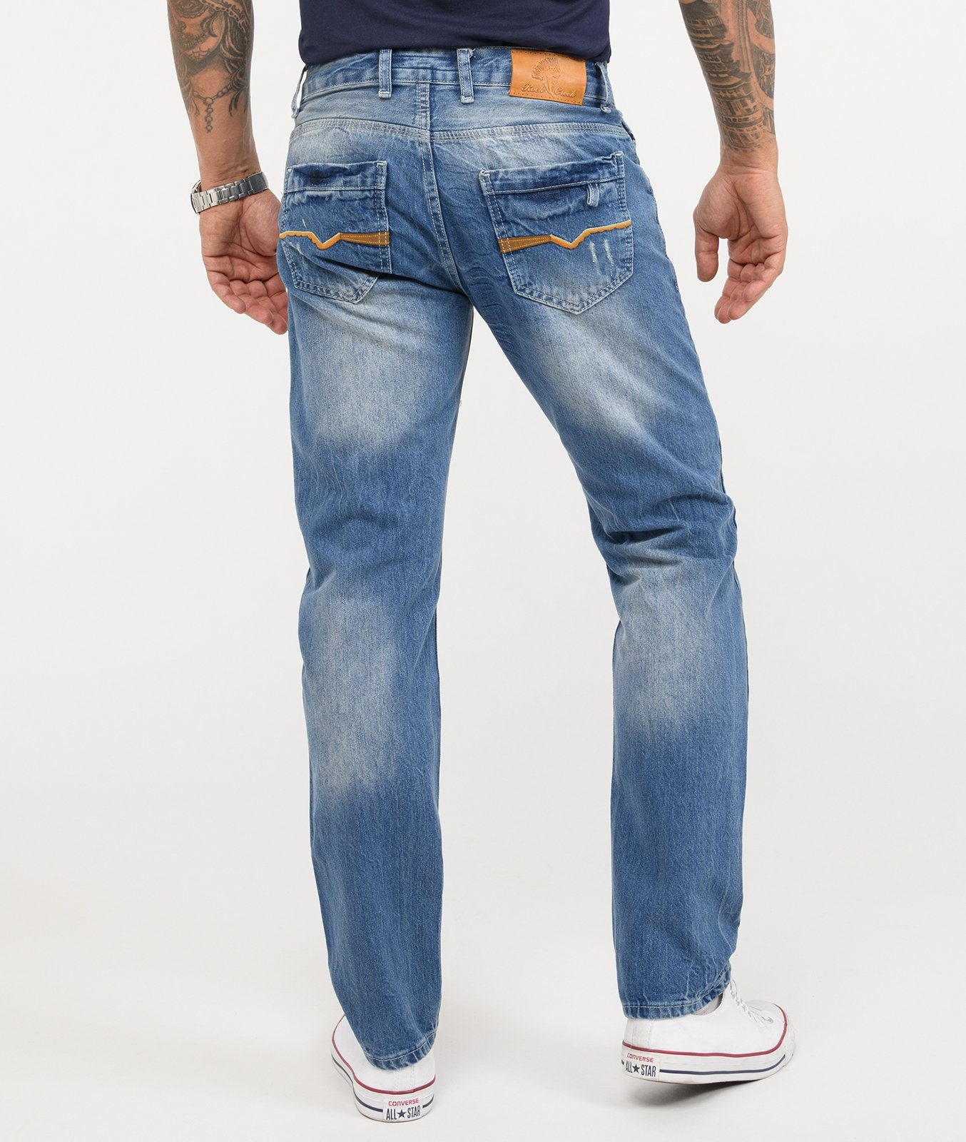 Rock Creek Regular-fit-Jeans Herren Jeans Stonewashed Blau RC-2009 – Bild 3 von 5