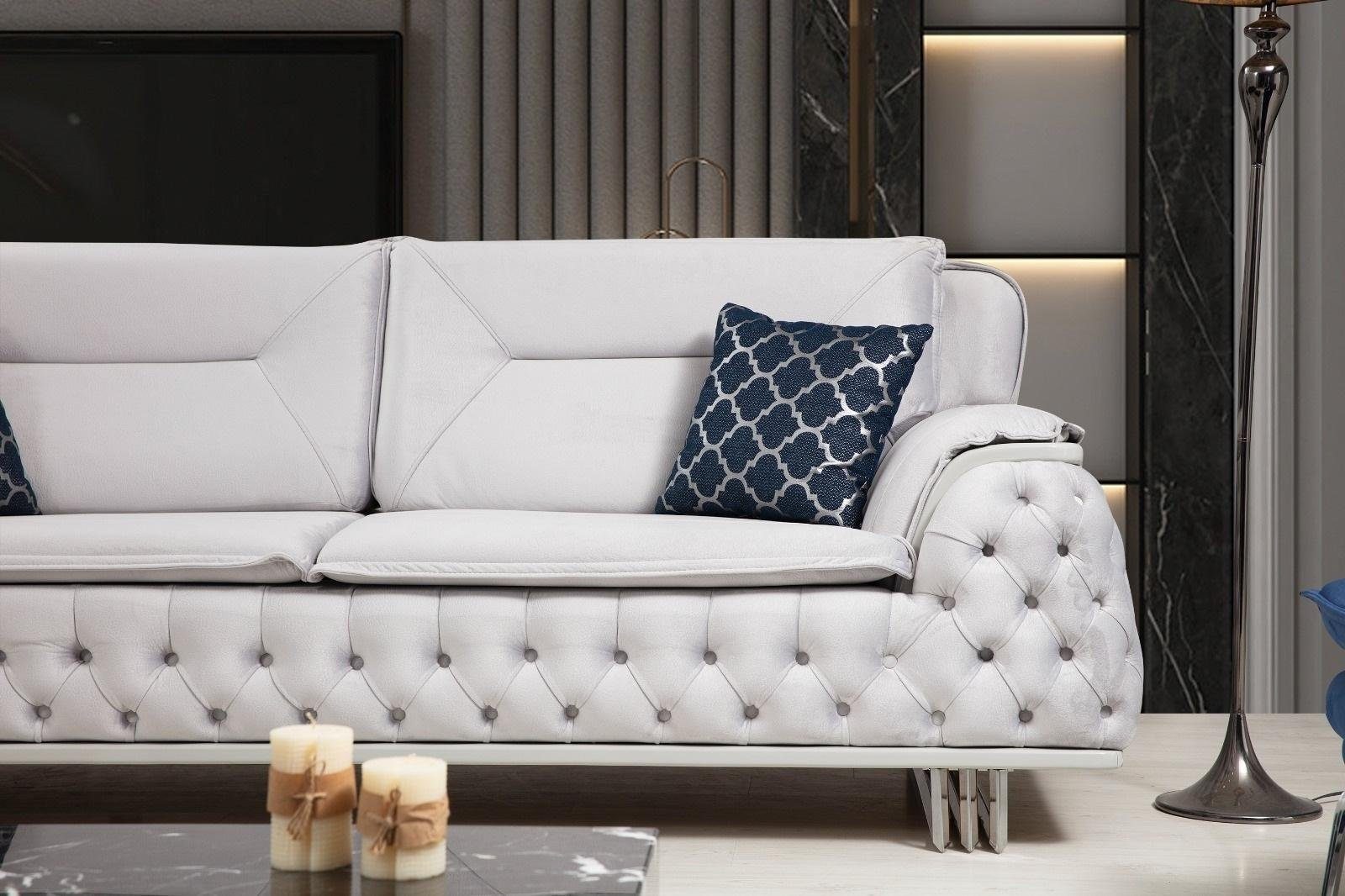 Sofa JVmoebel Textil Couch Möbel Chesterfield-Sofa Design Chesterfield Couchen Dreisitzer 240cm