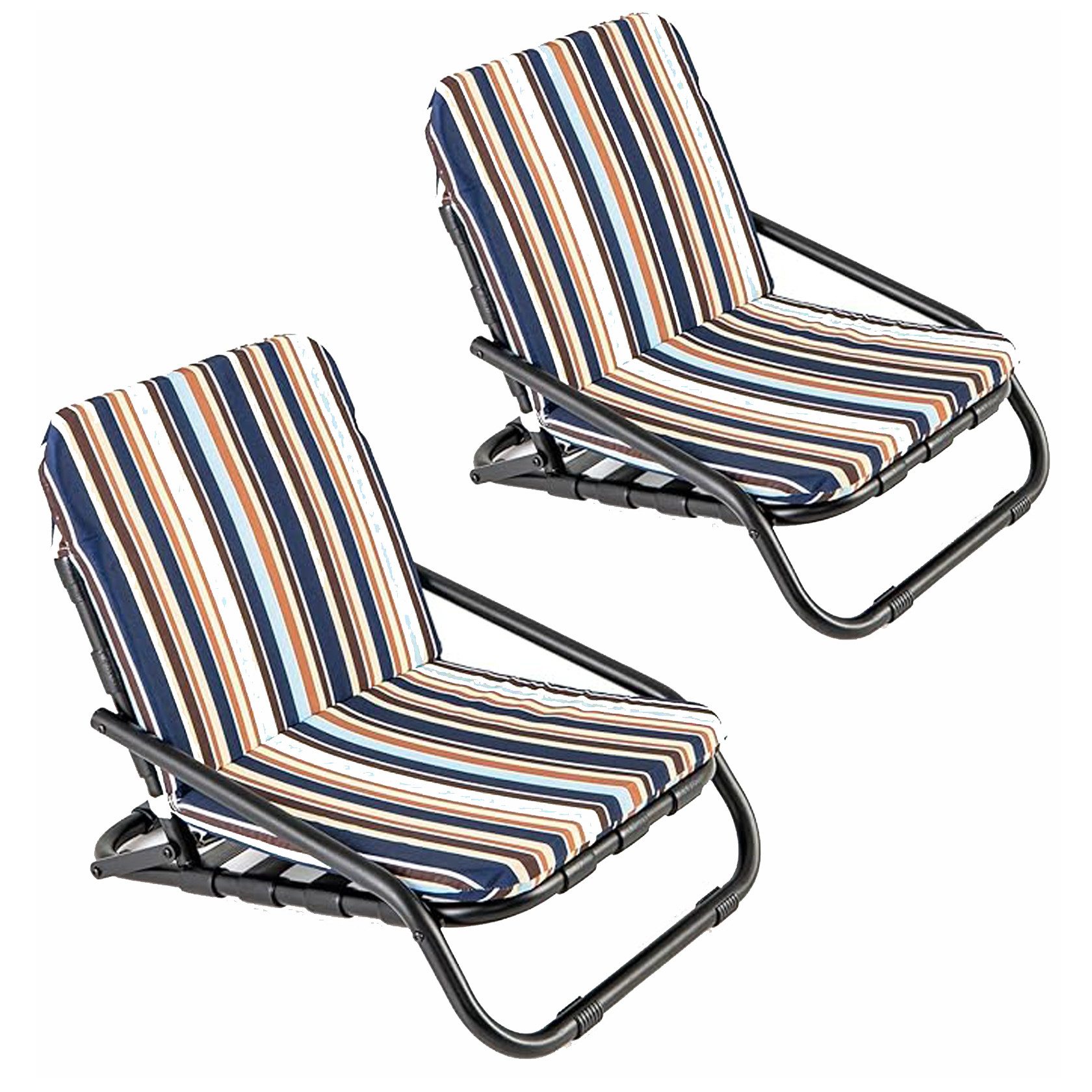 KOMFOTTEU Klappstuhl (2er Set), Strandstuhl Campingstuhl mit Schultergurt & Breitem Kissen
