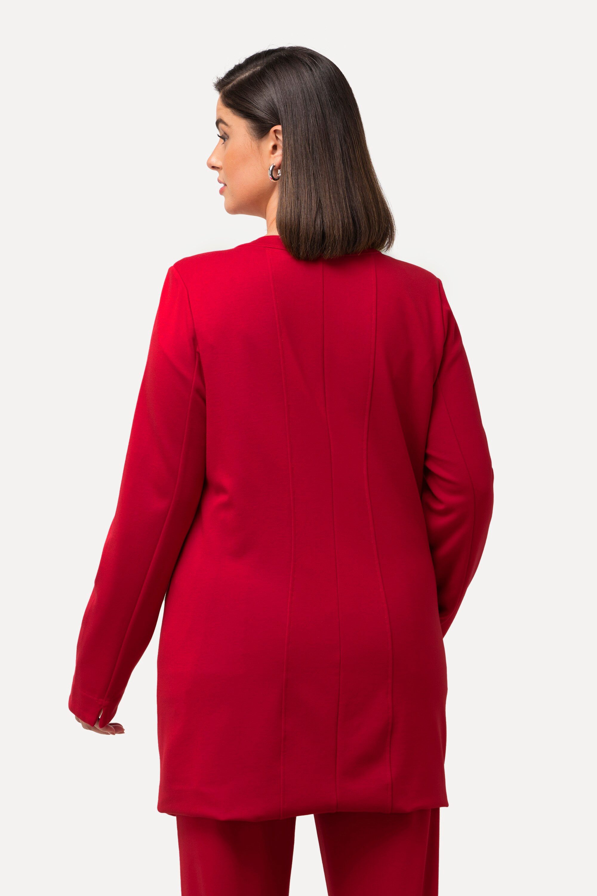 Ulla Popken Jerseyblazer Longblazer Ziernähte Rundhals Jersey