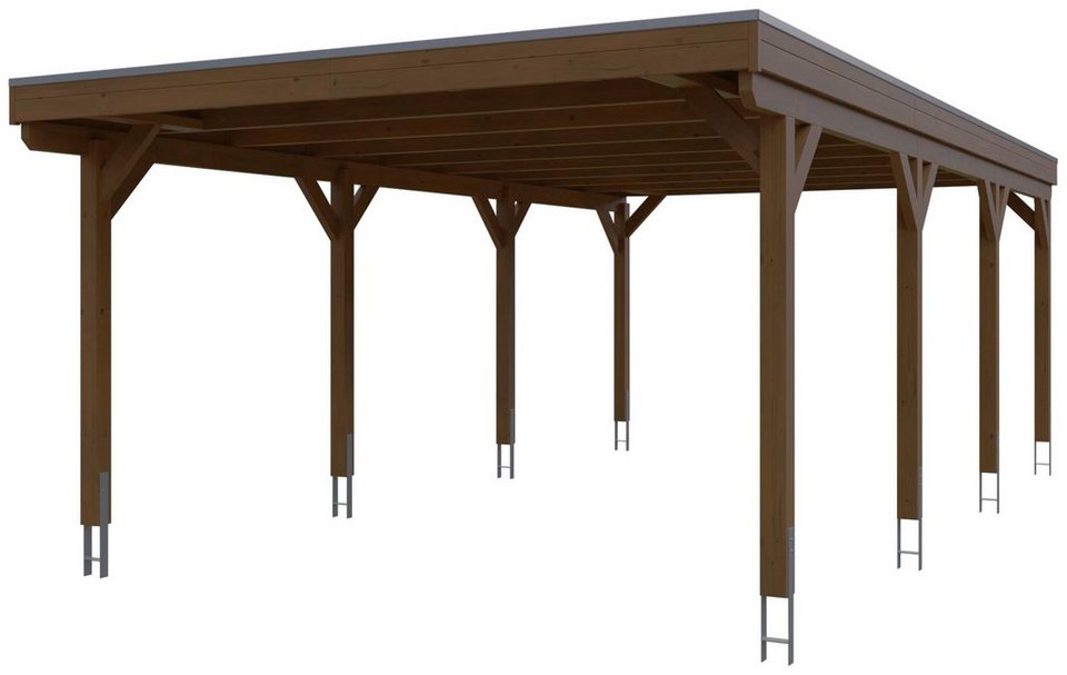 Skanholz Einzelcarport Grunewald, BxT: 427x796 cm, 395 cm Einfahrtshöhe,  mit EPDM-Dach, Inkl. H-Pfostenanker, Pfostenstärke (BxT): ca. 12x12 cm