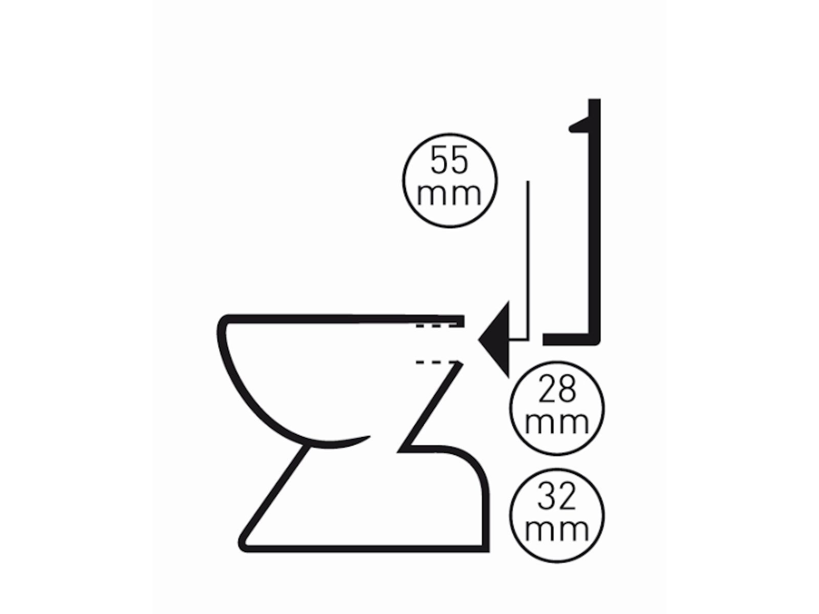 Stedo WC-Druckspüler Euro WC-Spülrohrverbinder Ø 55 mm für Druckspülrohr